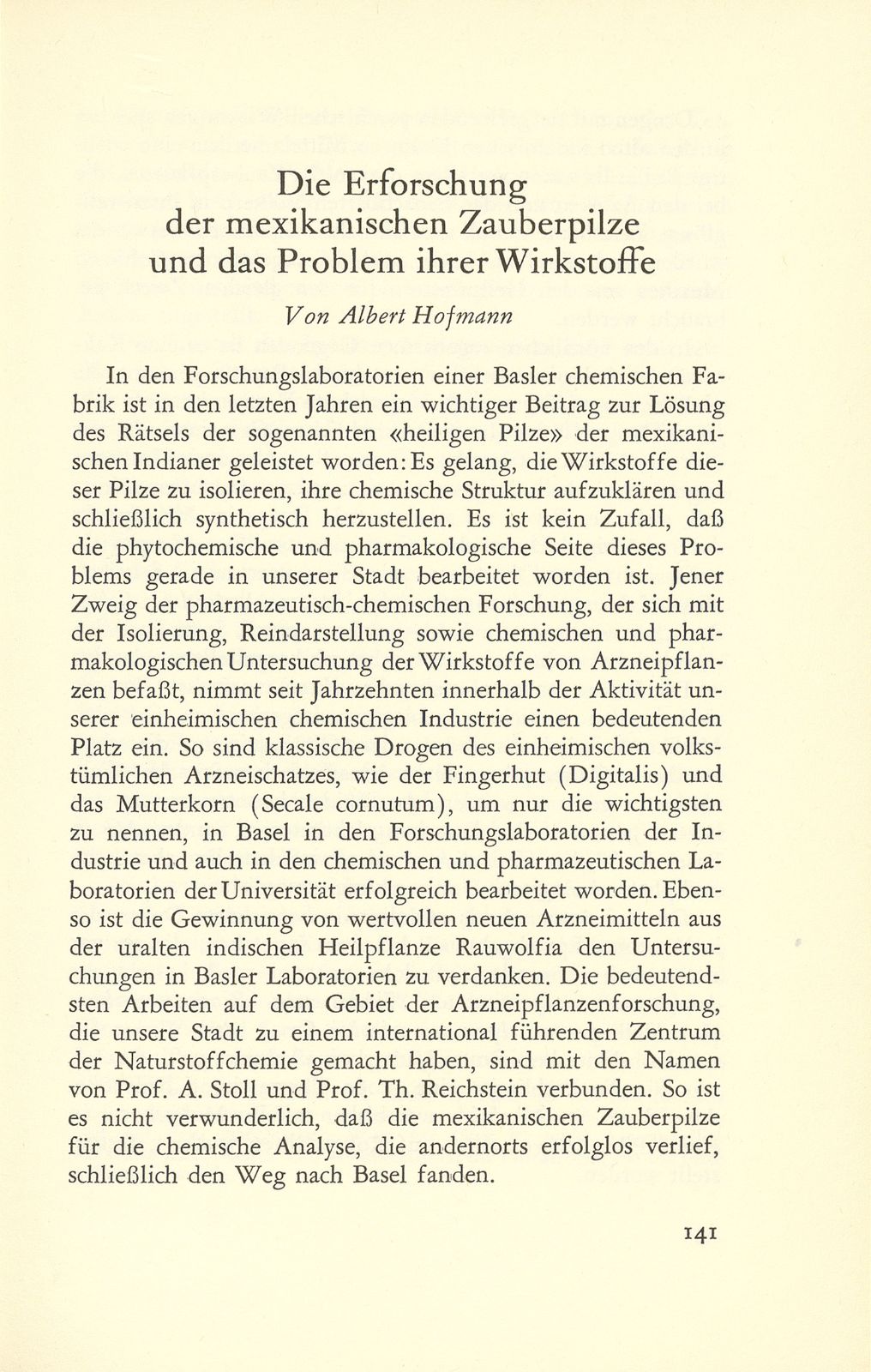 Die Erforschung der mexikanischen Zauberpilze und das Problem ihrer Wirkstoffe – Seite 1