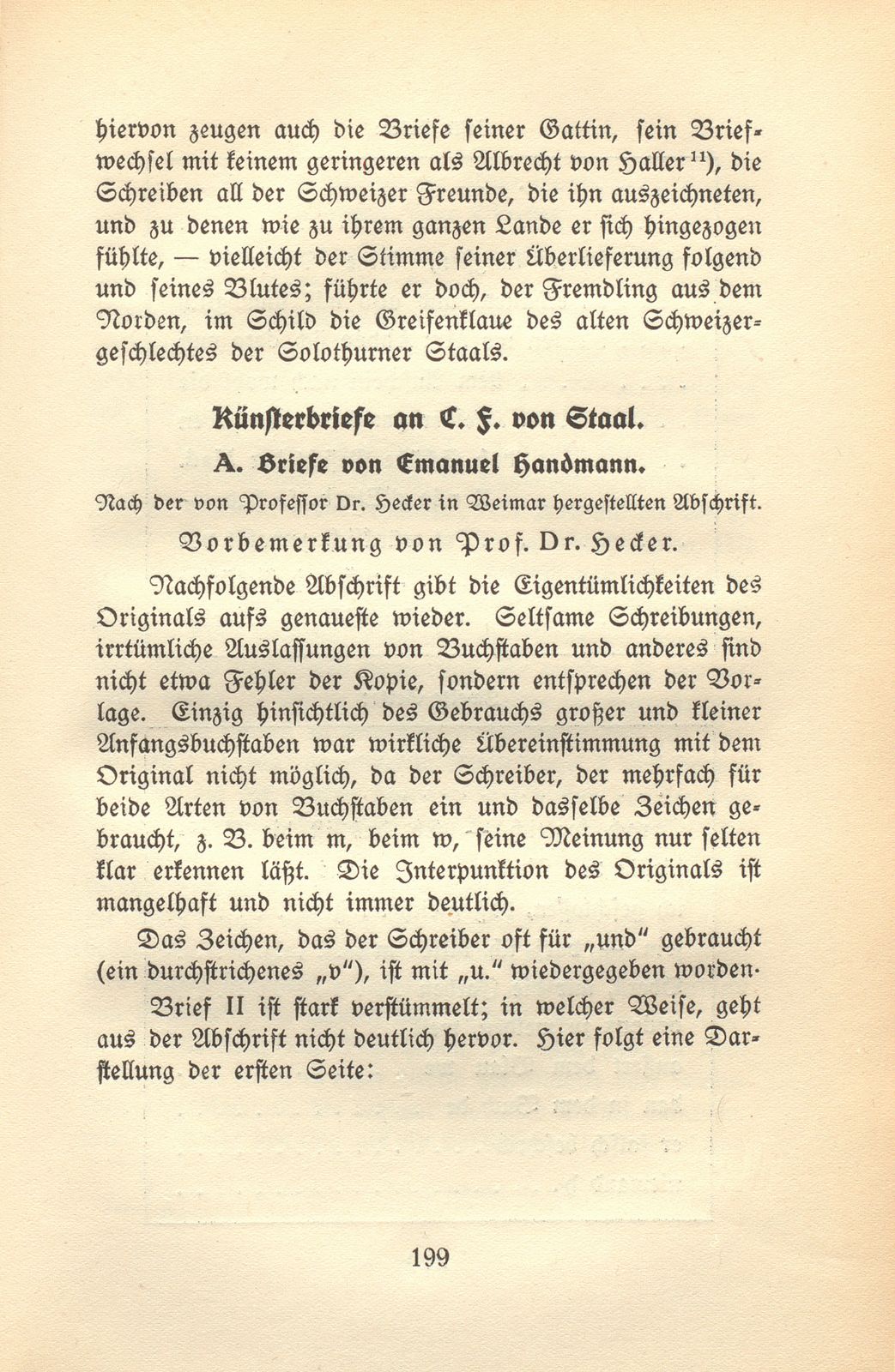 C.F. von Staal und Emanuel Handmann. (Nebst acht Briefen des Künstlers.) – Seite 5