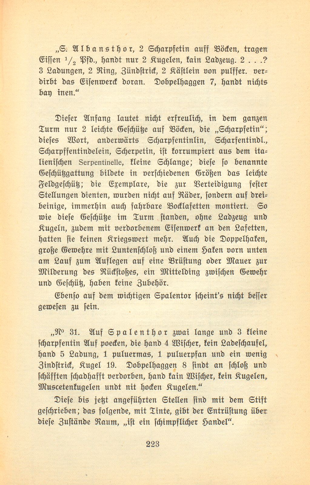 Die Armierung des St. Alban-, Spalen- und St. Johanntors vom Ende des XVI. bis zum Ende des XVIII. Jahrhunderts – Seite 3