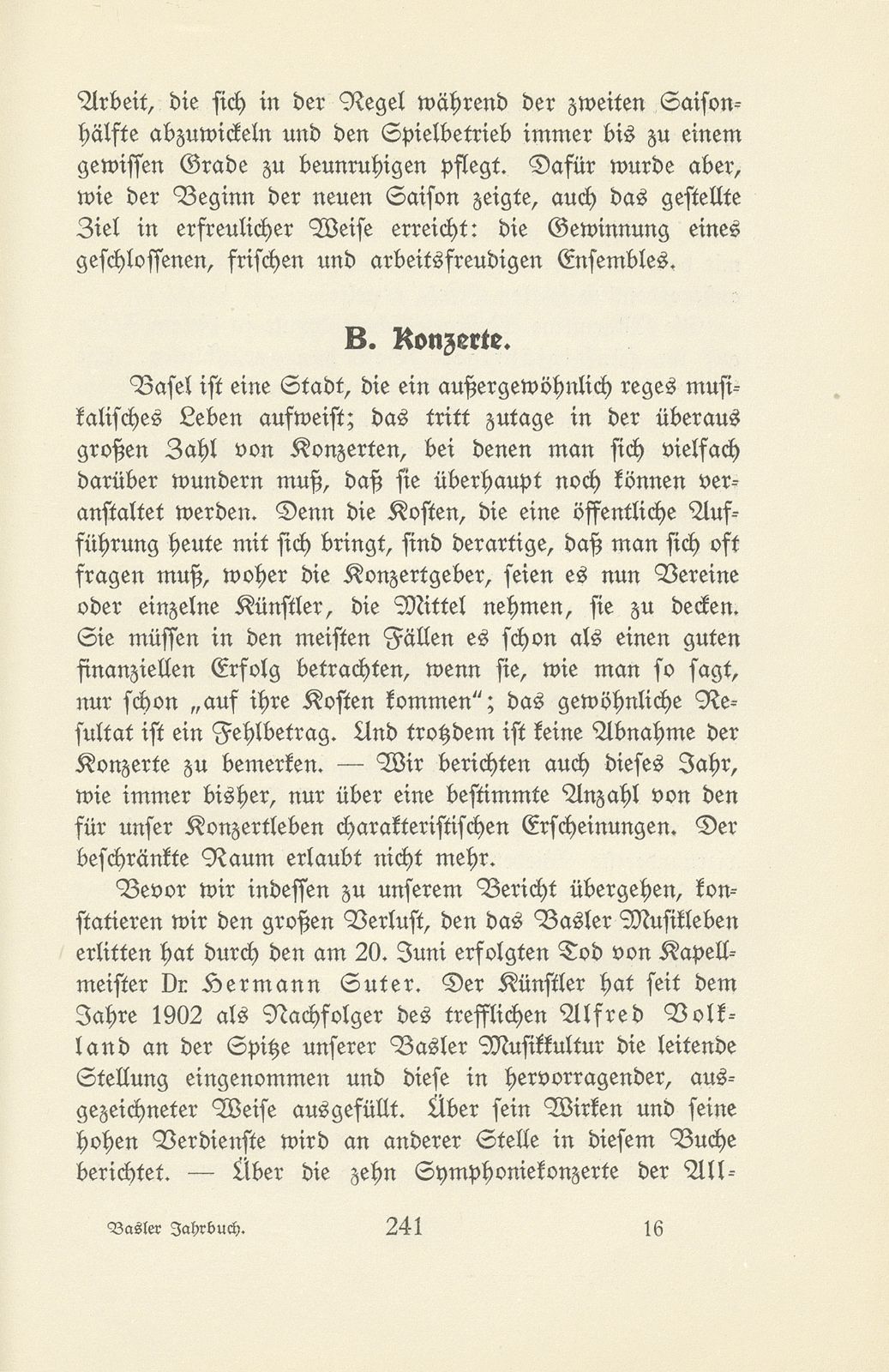 Das künstlerische Leben in Basel vom 1. Oktober 1925 bis 30. September 1926 – Seite 1