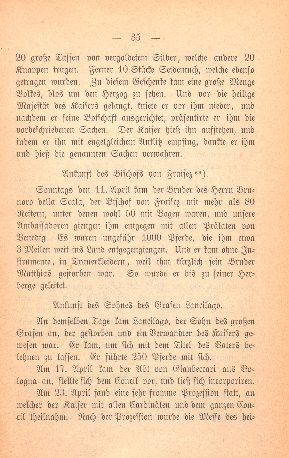 Andrea Gattaro von Padua, Tagebuch der Venetianischen Gesandten beim Concil zu Basel. (1433-1435.) – Seite 35