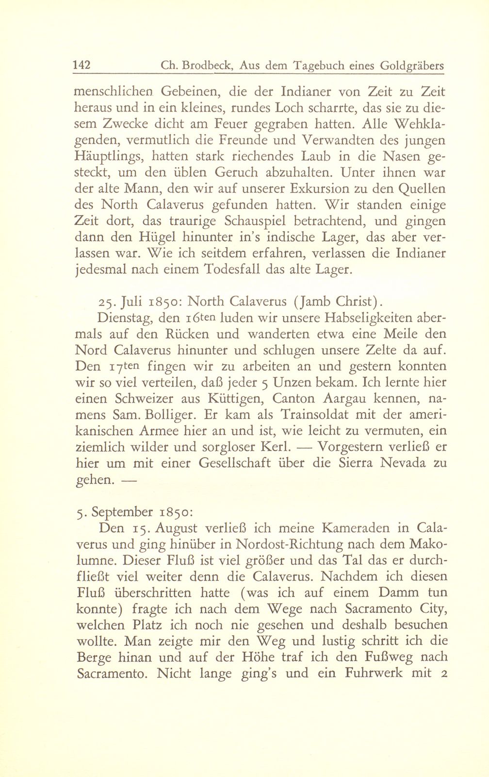 Aus dem Tagebuch eines Goldgräbers in Kalifornien [J. Chr. Brodbeck] – Seite 21