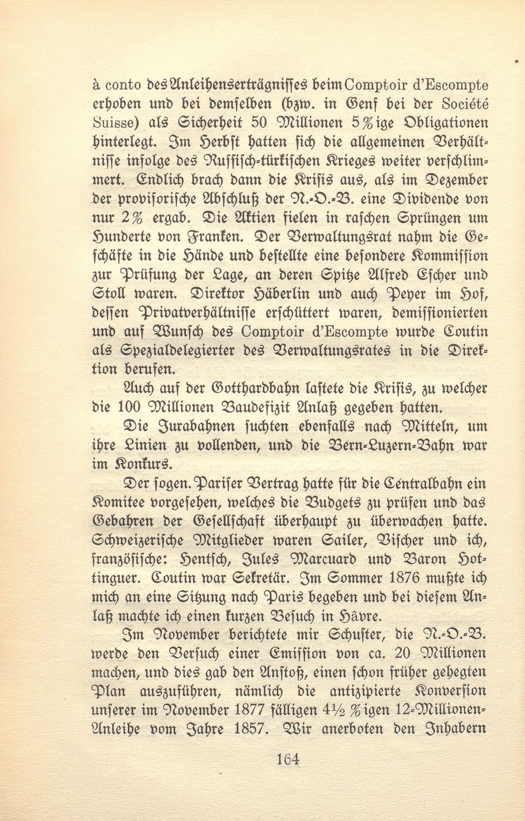 Von den Schweizer Bahnen und Banken in der kritischen Zeit der 1870er und der 1880er Jahre – Seite 20