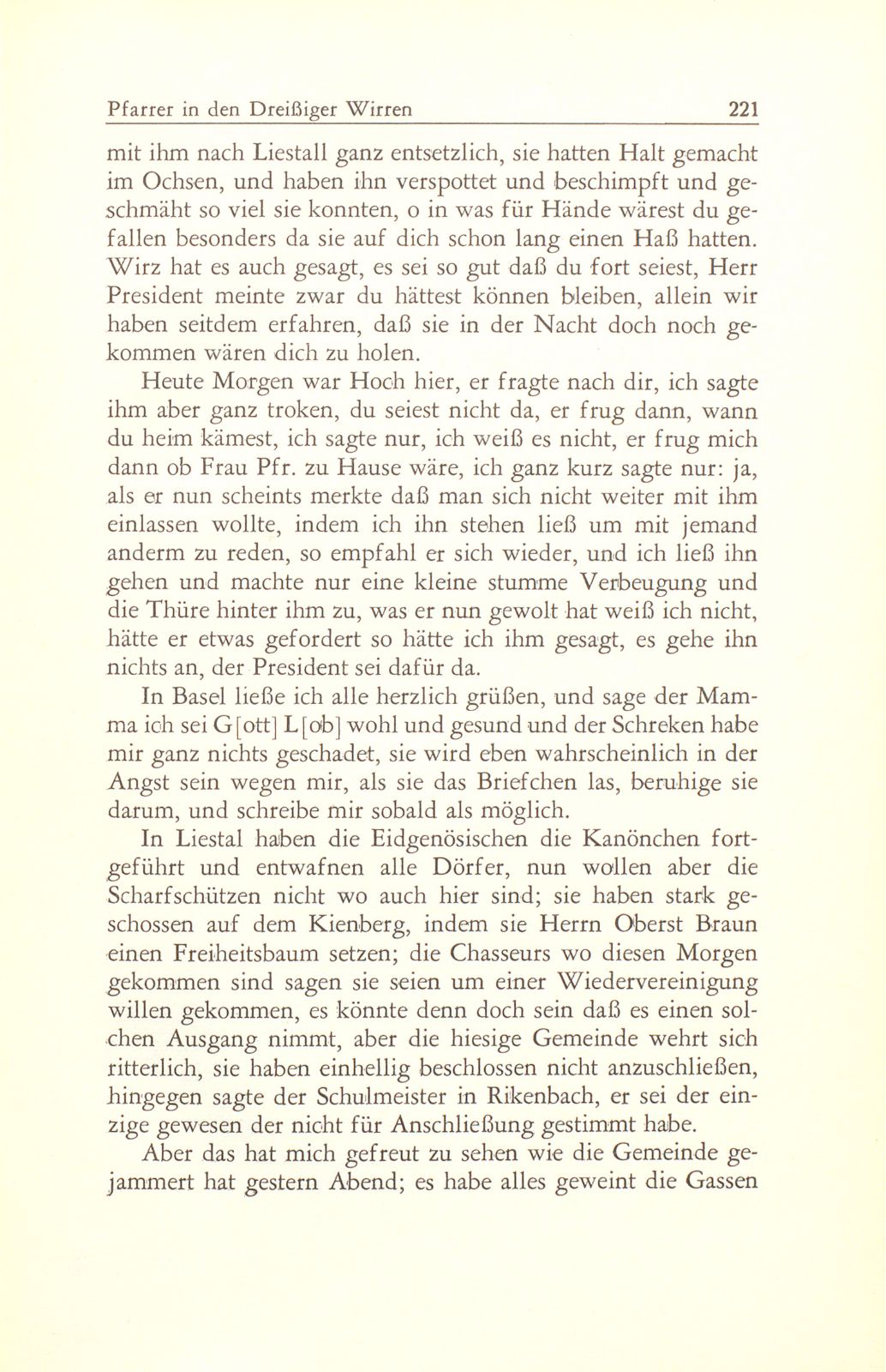 Gelterkinden und sein Pfarrer in den Dreissigerwirren – Seite 18