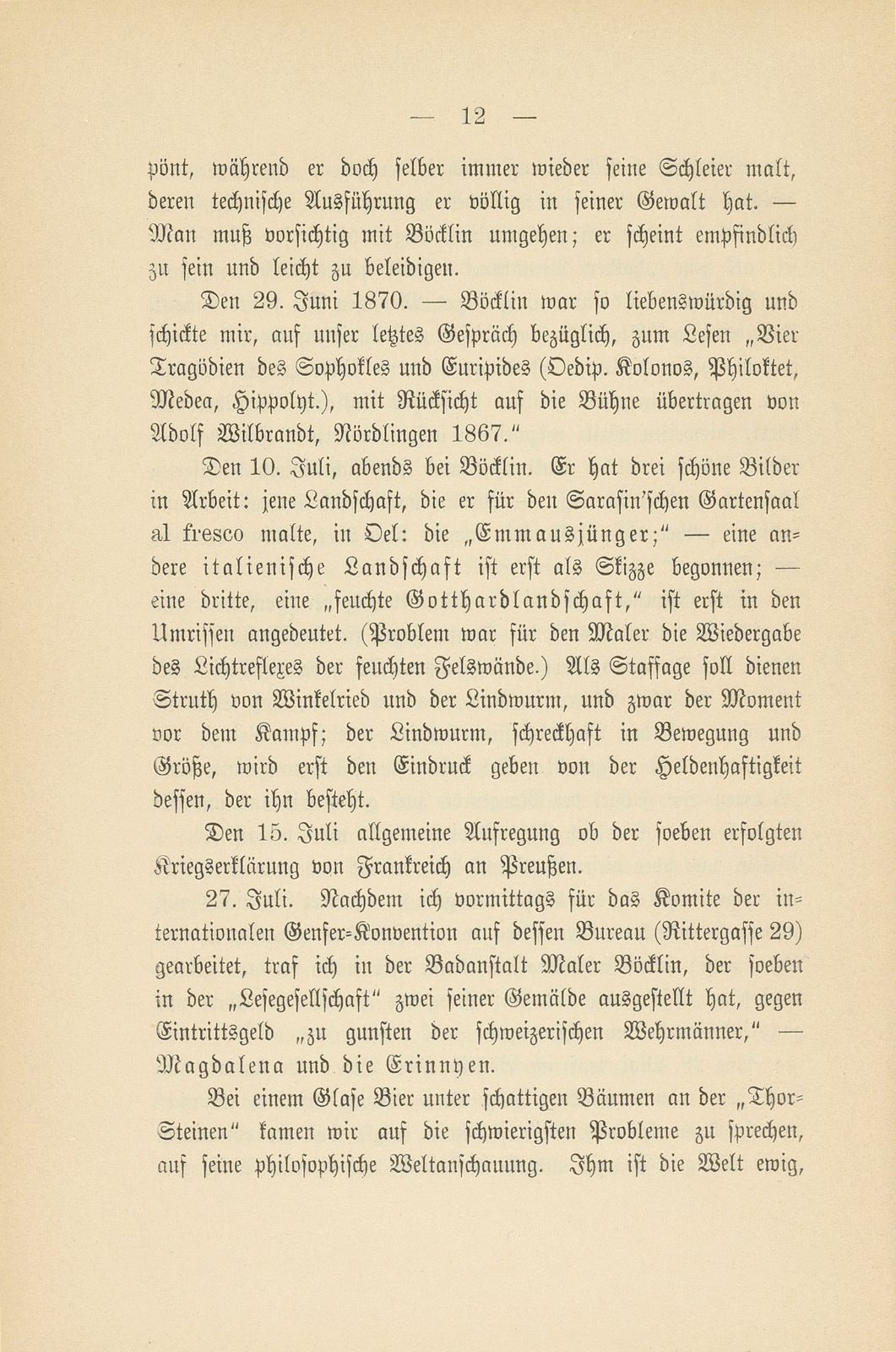 Erinnerungen an Arnold Böcklin nach Tagebuchnotizen eines Studenten – Seite 10