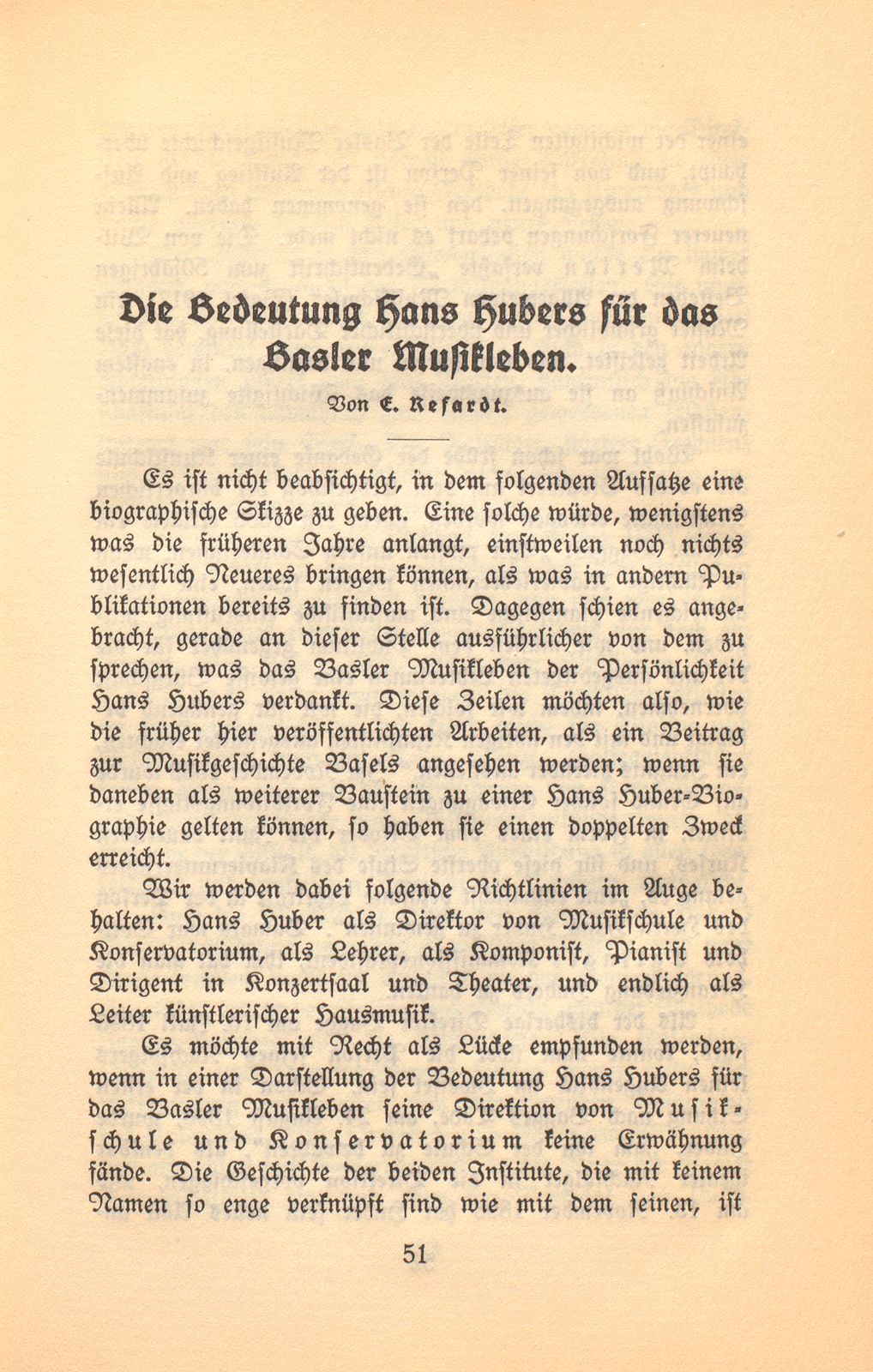 Die Bedeutung Hans Hubers für das Basler Musikleben – Seite 1