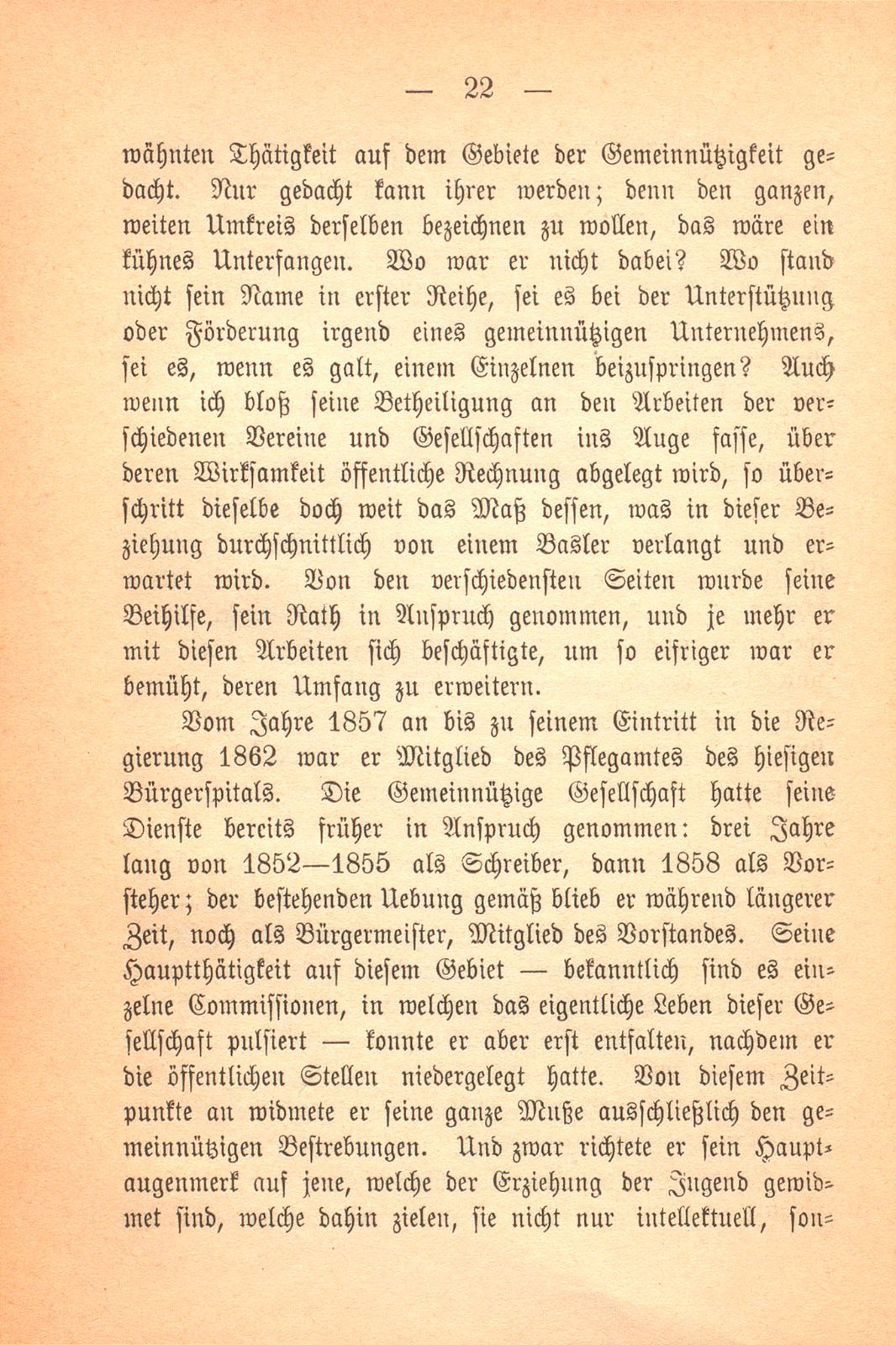 Erinnerungen an Carl Felix Burckhardt und Gottlieb Bischoff, Bürgermeister und Staatsschreiber zu Basel – Seite 22