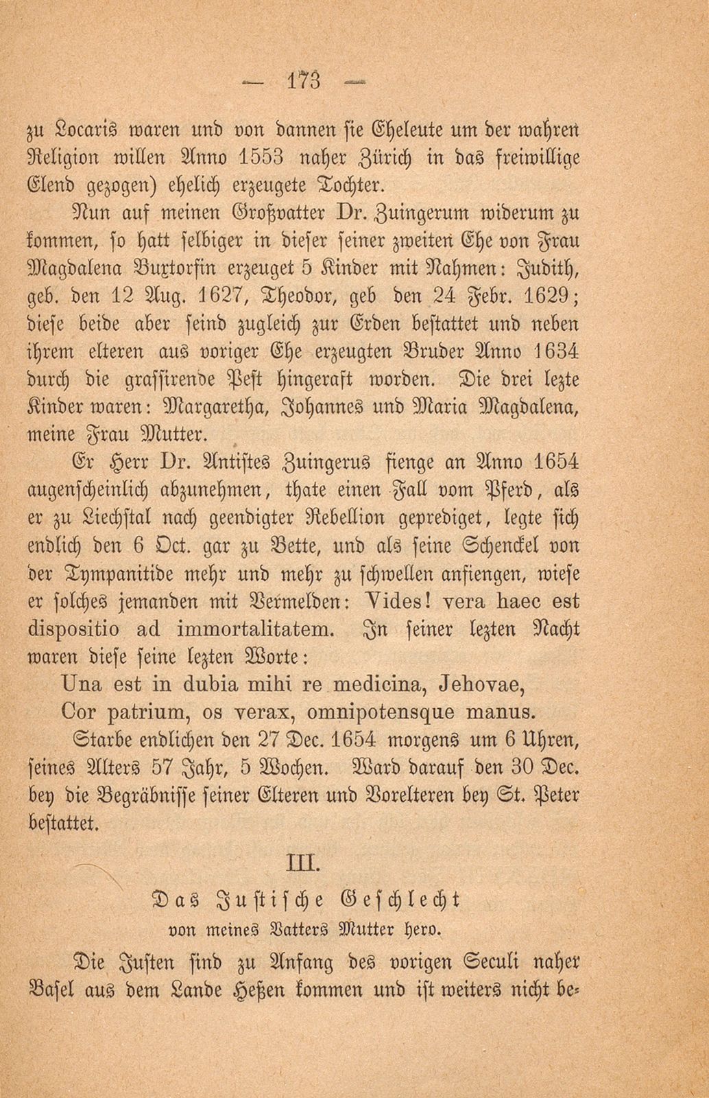 Aus einem baslerischen Stammbuch, XVII. Jahrhundert – Seite 37