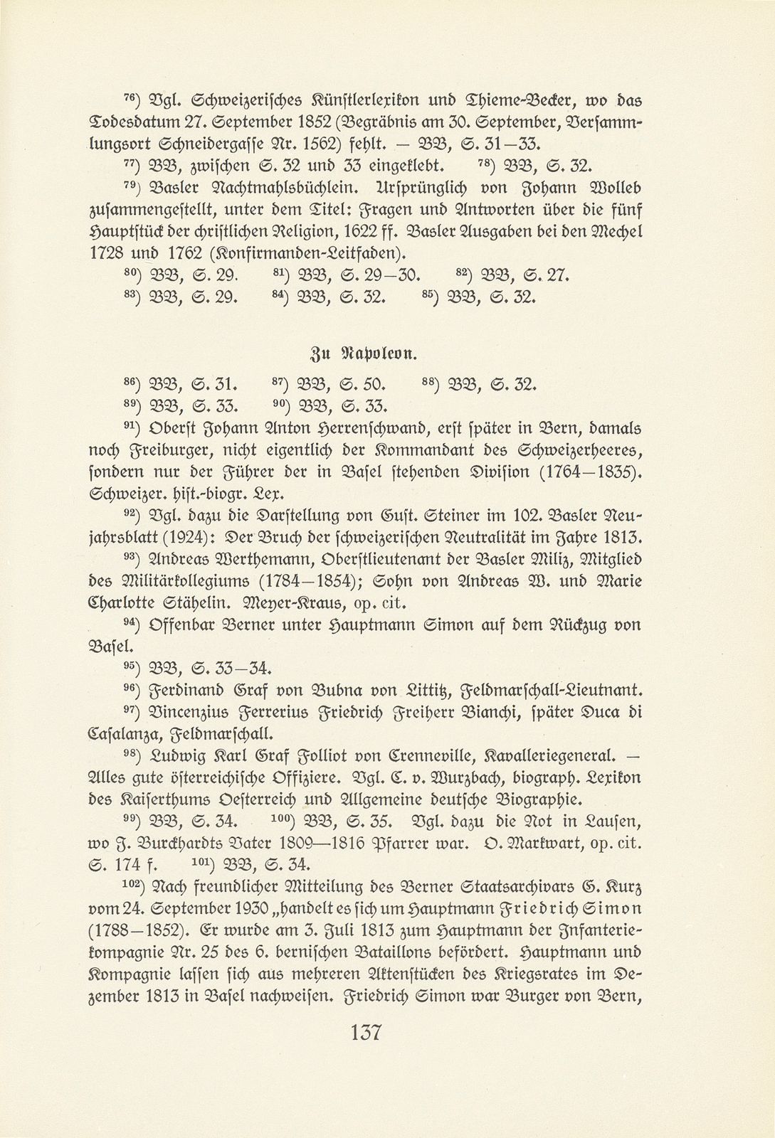 Melchior Berri. (Ein Beitrag zur Kultur des Spätklassizismus in Basel.) – Seite 79