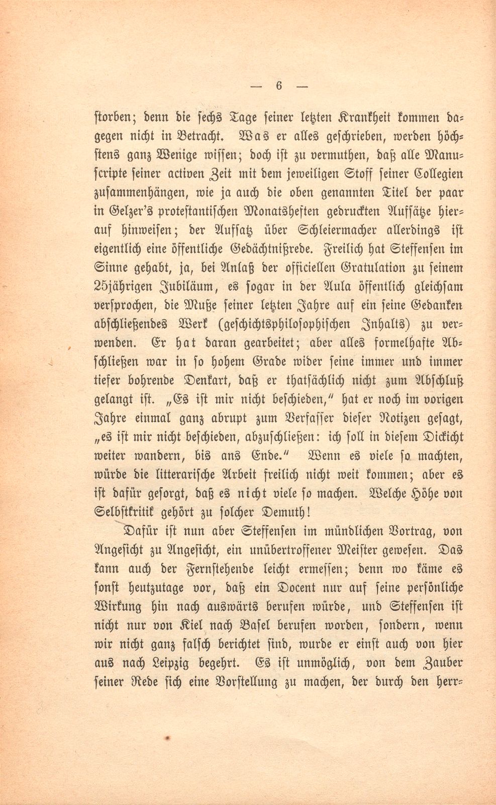 Erinnerungen an Karl Steffensen, Professor der Philosophie – Seite 6