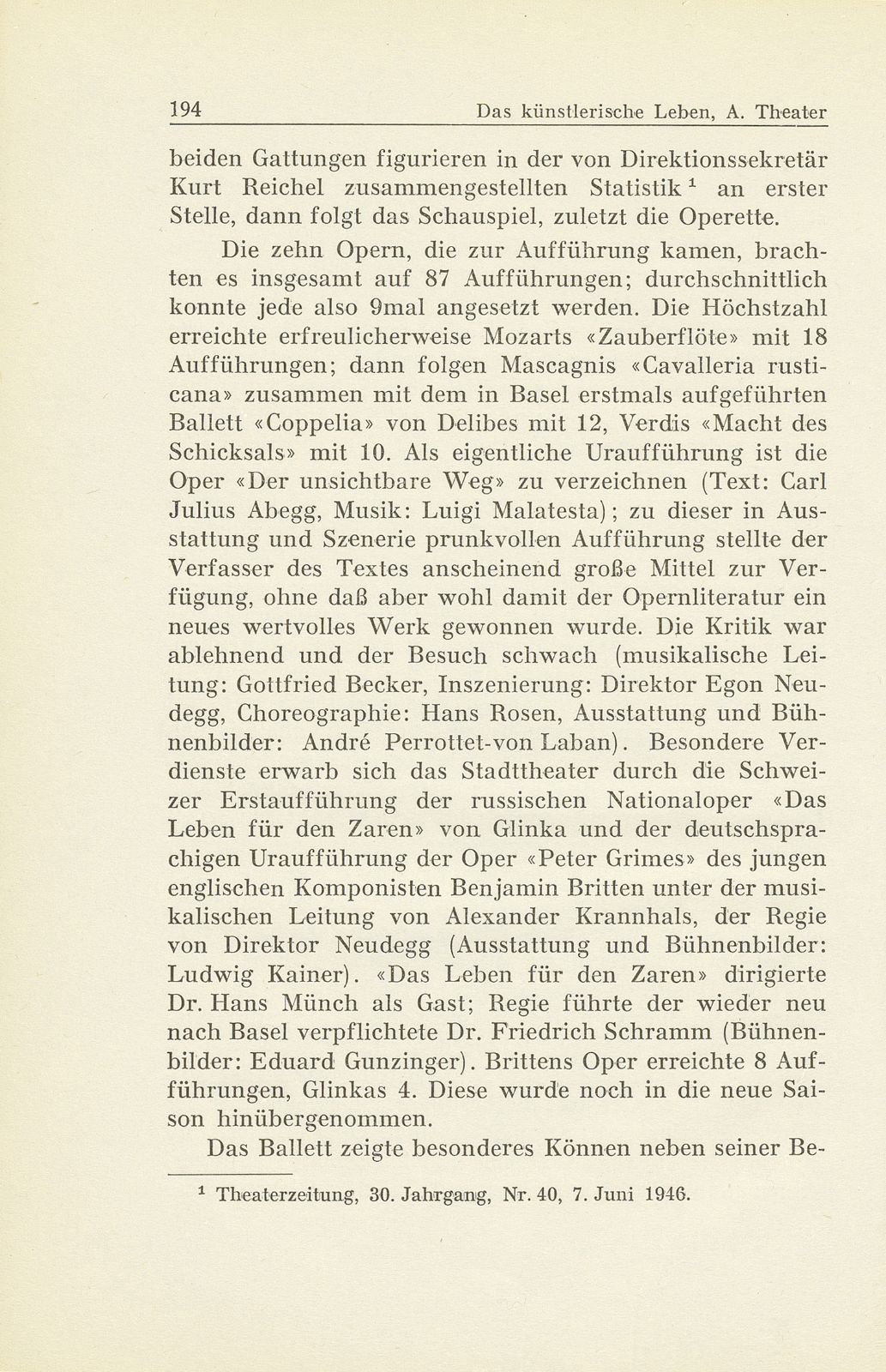 Das künstlerische Leben in Basel vom 1. Oktober 1945 bis 30. September 1946 – Seite 3