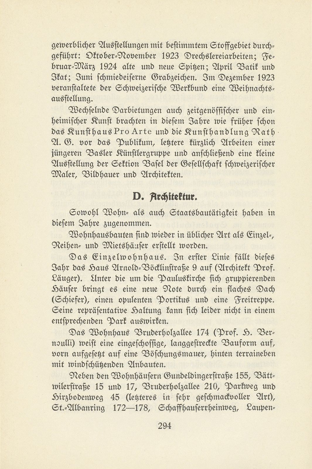 Das künstlerische Leben in Basel vom 1. November 1923 bis 1. Oktober 1924 – Seite 1