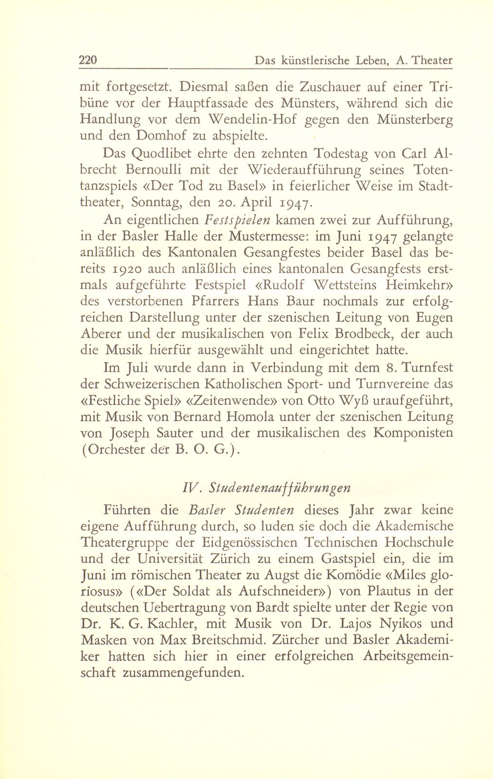 Das künstlerische Leben in Basel vom 1. Oktober 1946 bis 30. September 1947 – Seite 5