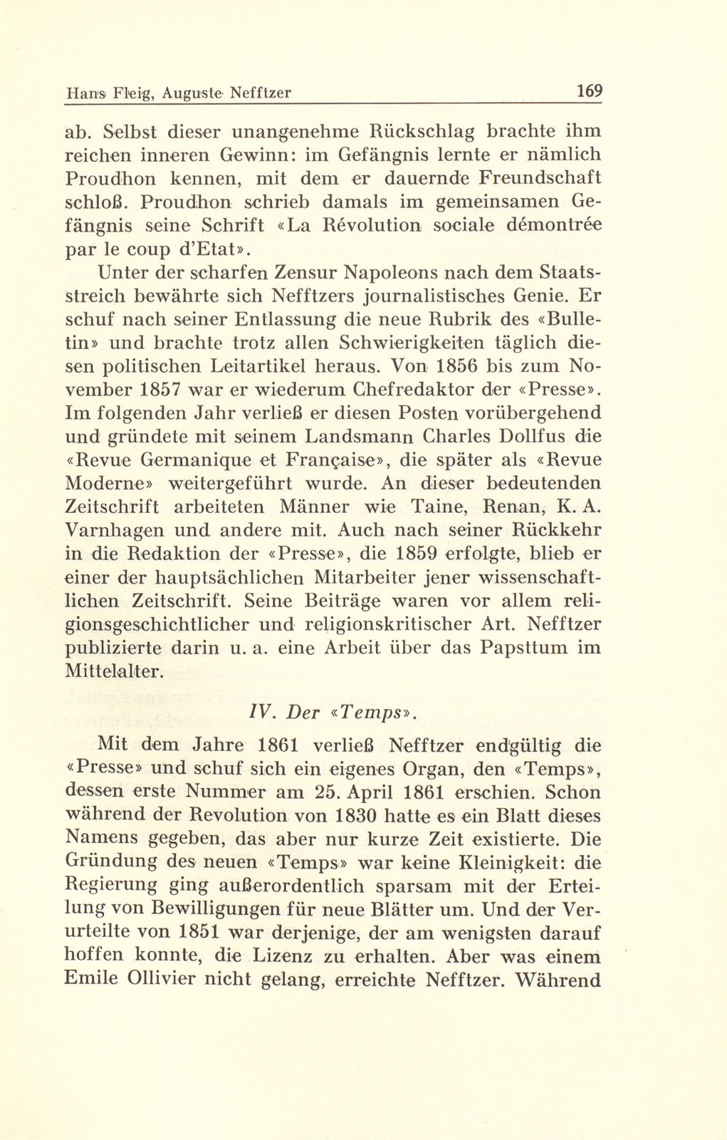 Auguste Nefftzer, der Gründer des ‹Temps› – Seite 5