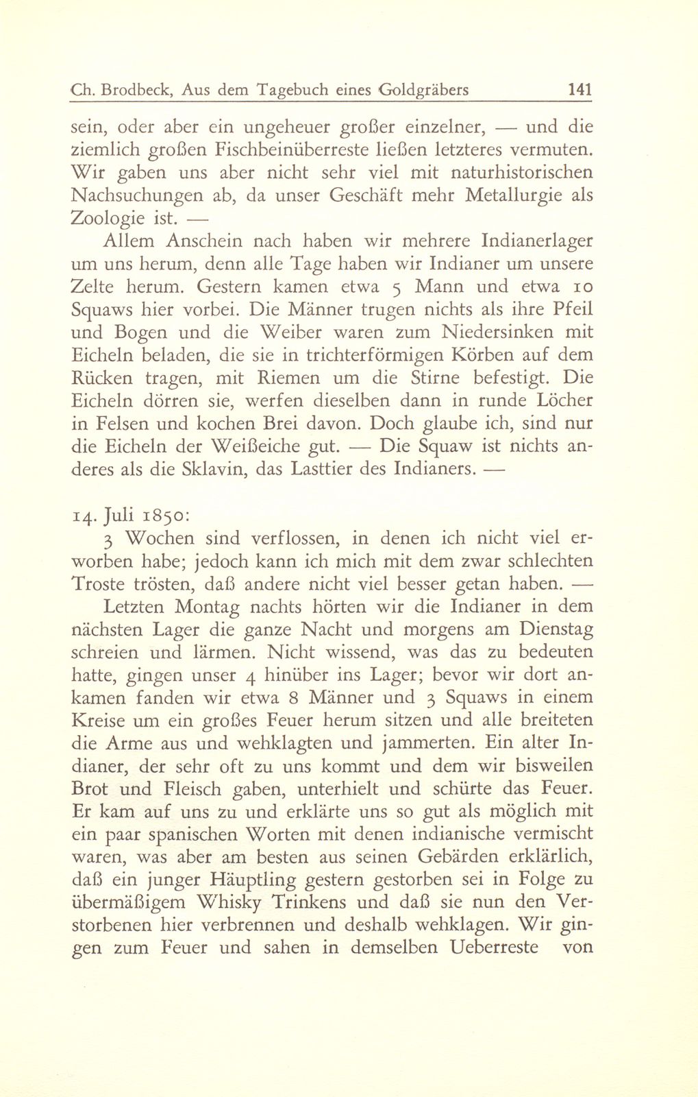 Aus dem Tagebuch eines Goldgräbers in Kalifornien [J. Chr. Brodbeck] – Seite 20