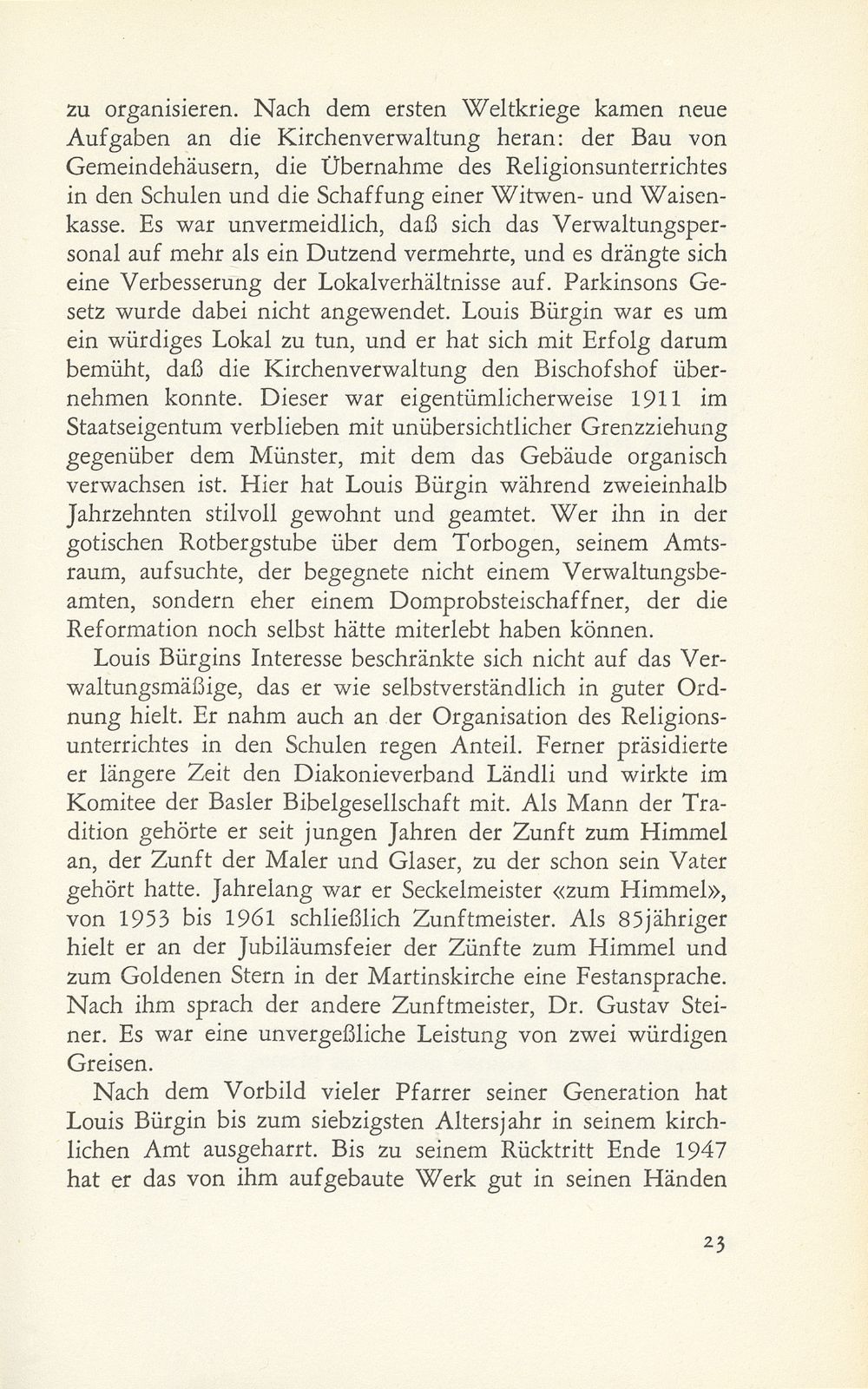 Zum Andenken an den ersten Basler Kirchenverwalter Louis Bürgin (1876-1966) – Seite 5