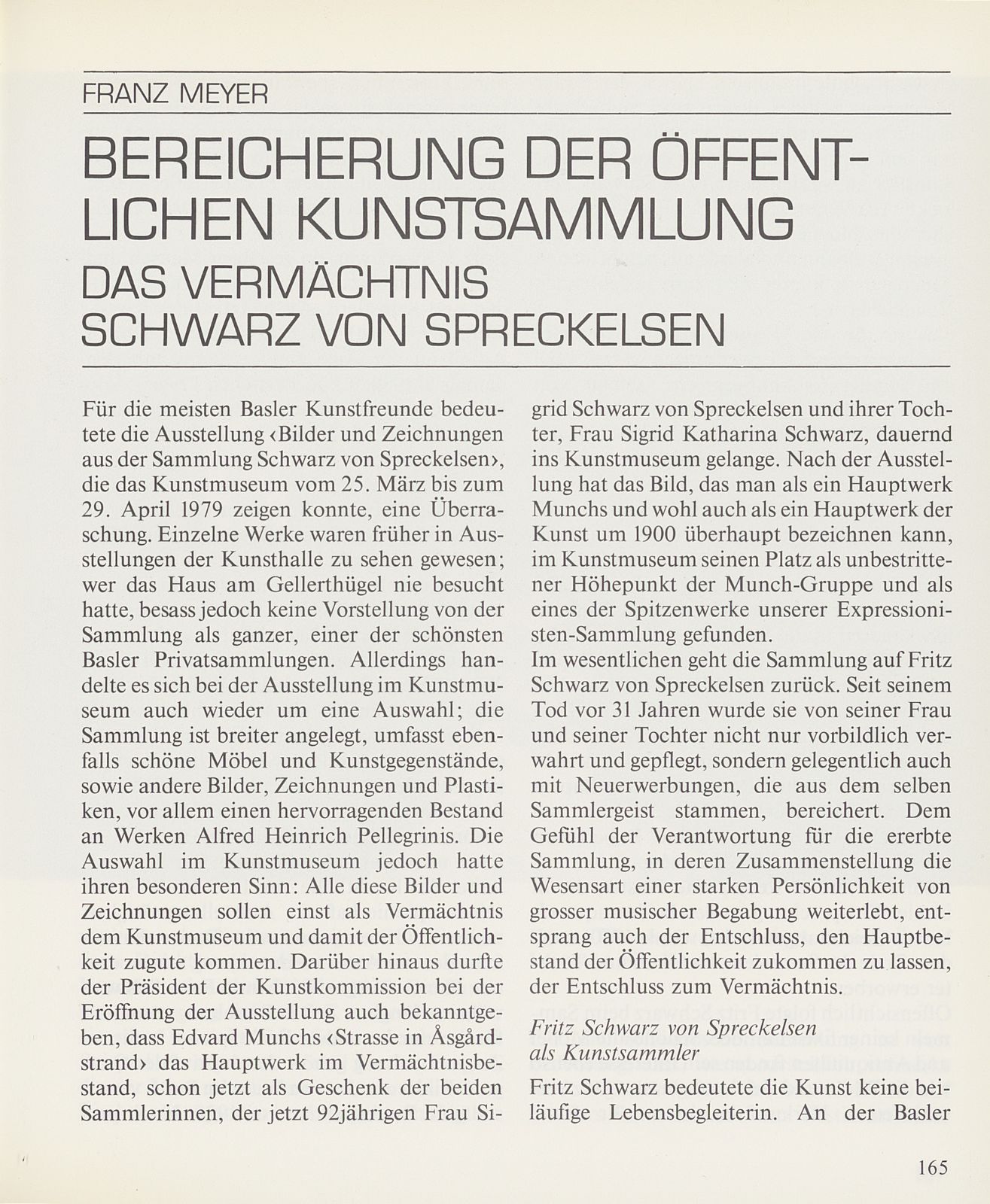 Bereicherung der Öffentlichen Kunstsammlung – Seite 1