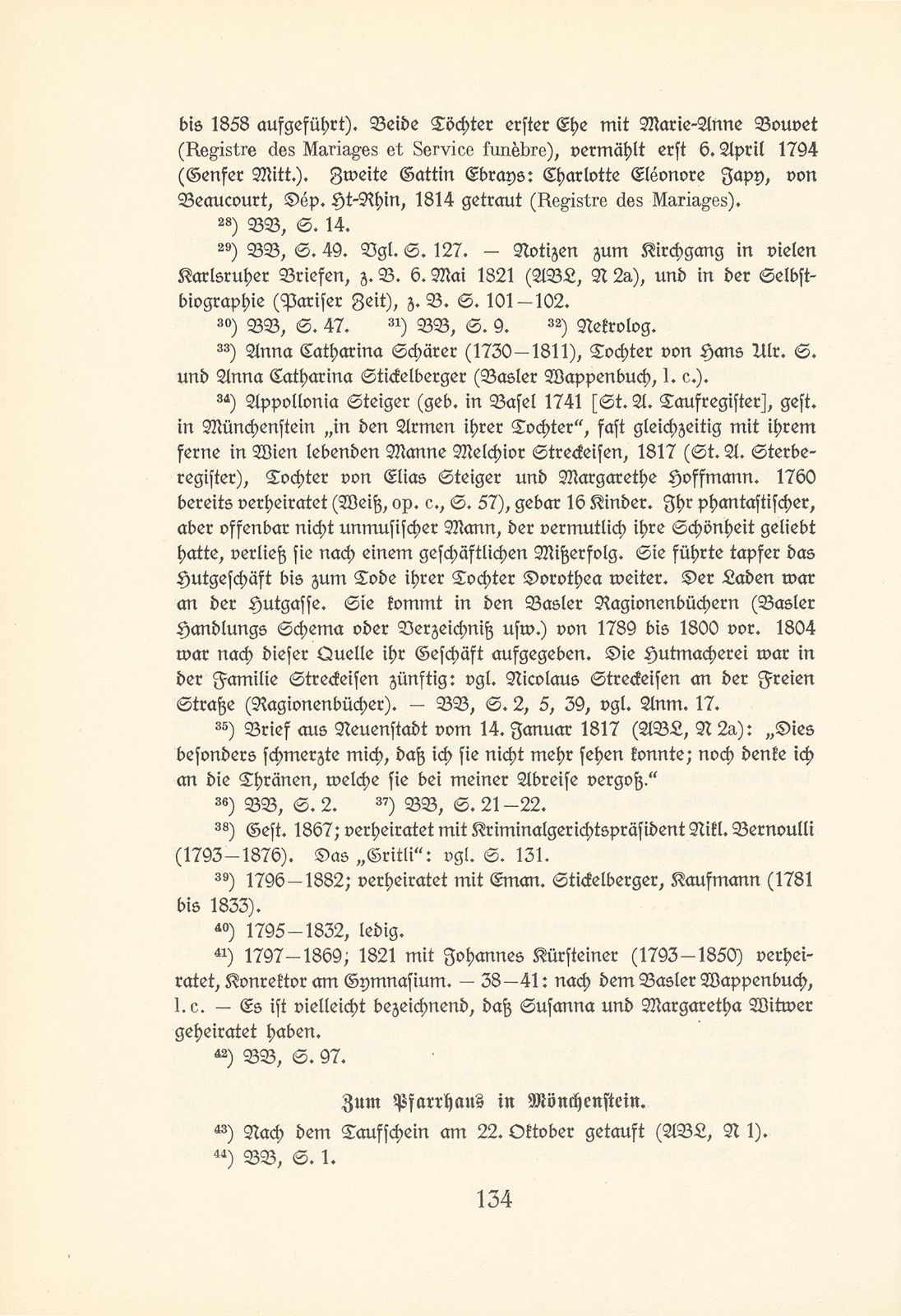 Melchior Berri. (Ein Beitrag zur Kultur des Spätklassizismus in Basel.) – Seite 76