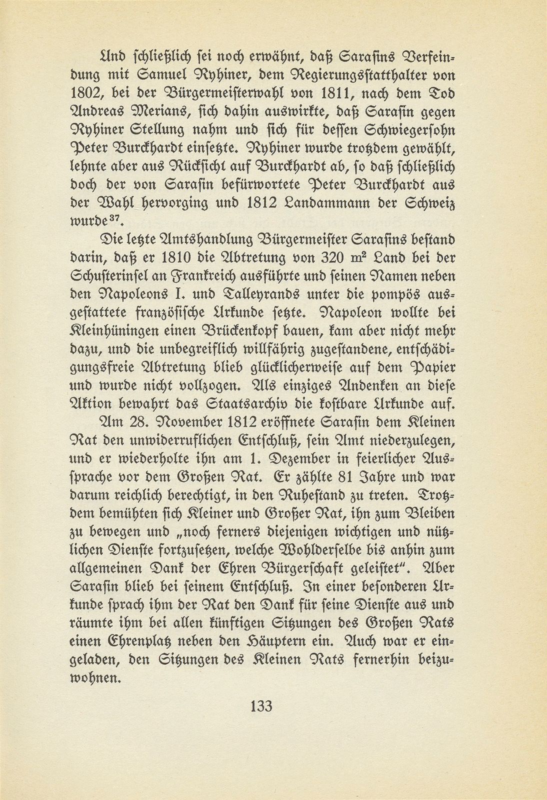 Hans Bernhard Sarasin als Gesandter Basels an der Konsulta in Paris – Seite 27