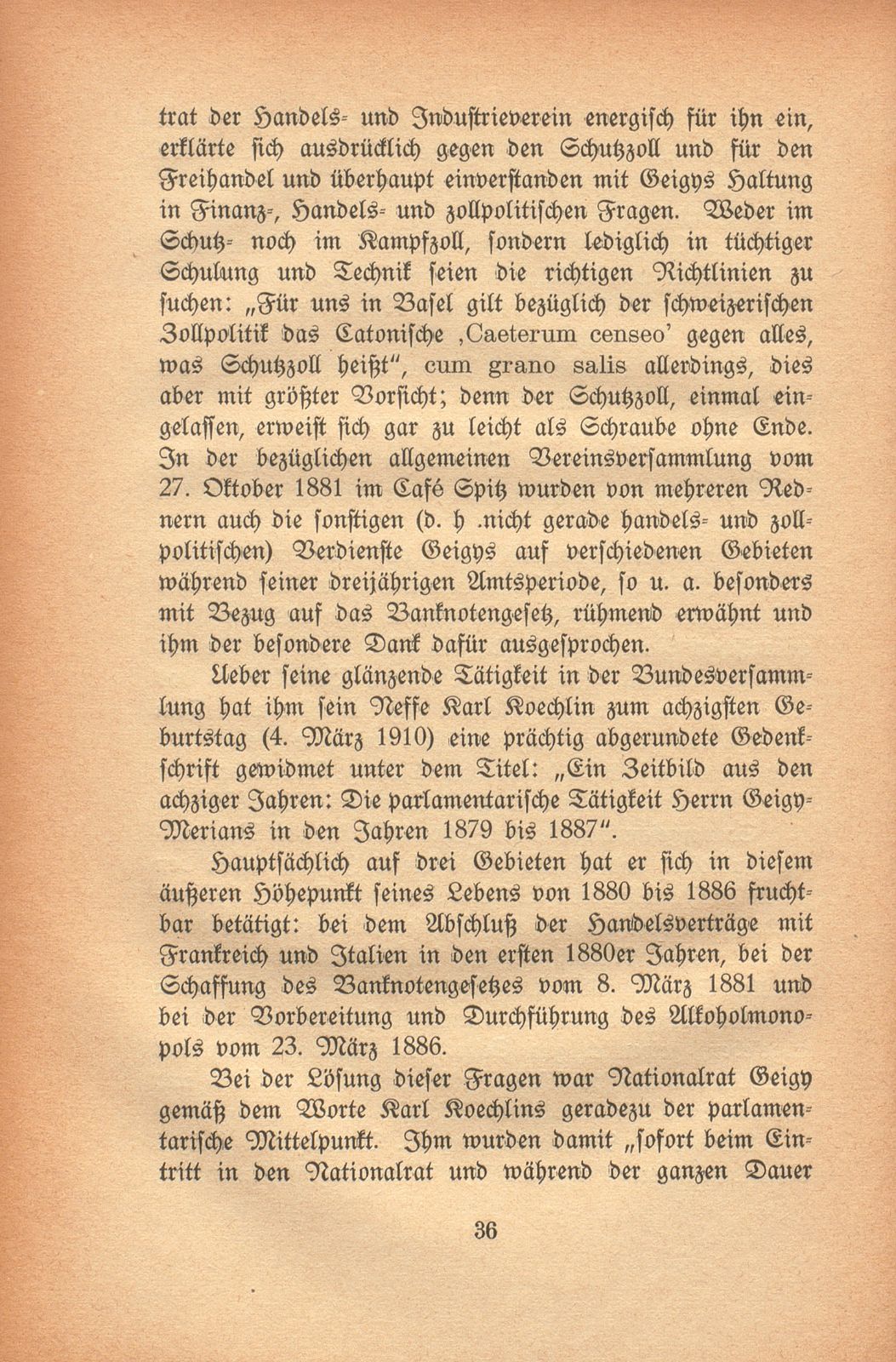 Johann Rudolf Geigy-Merian. 4. März 1830 bis 17. Februar 1917 – Seite 36