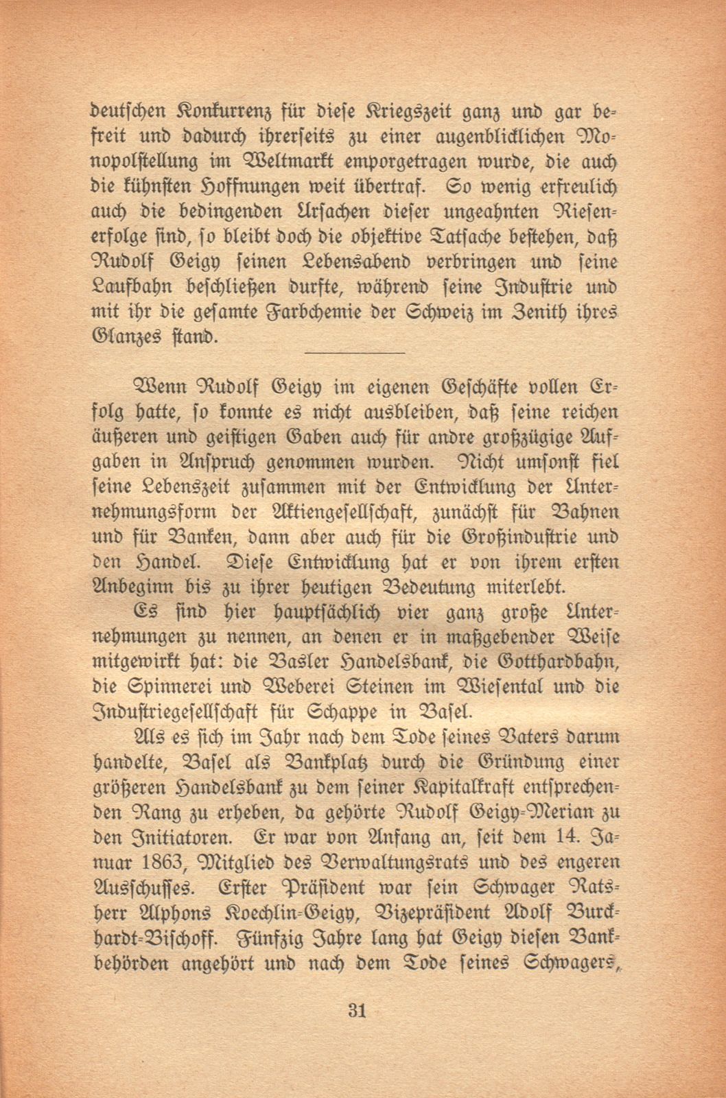 Johann Rudolf Geigy-Merian. 4. März 1830 bis 17. Februar 1917 – Seite 31