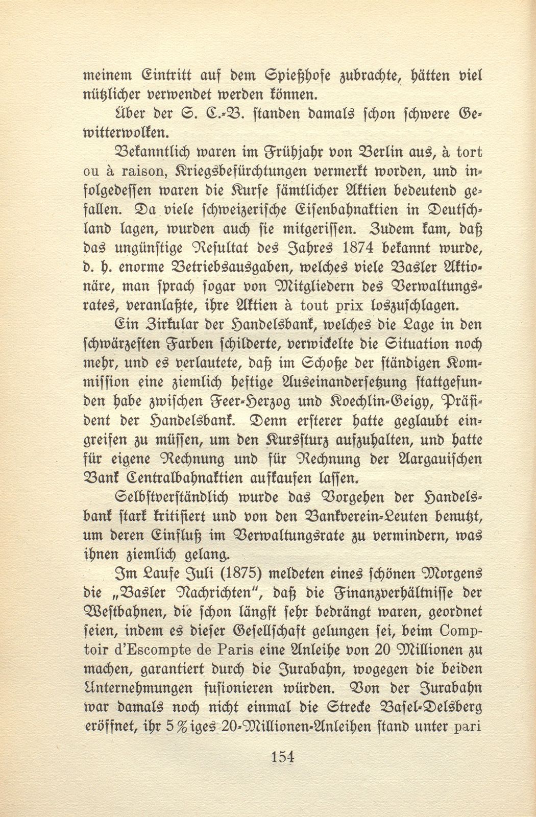 Von den Schweizer Bahnen und Banken in der kritischen Zeit der 1870er und der 1880er Jahre – Seite 10