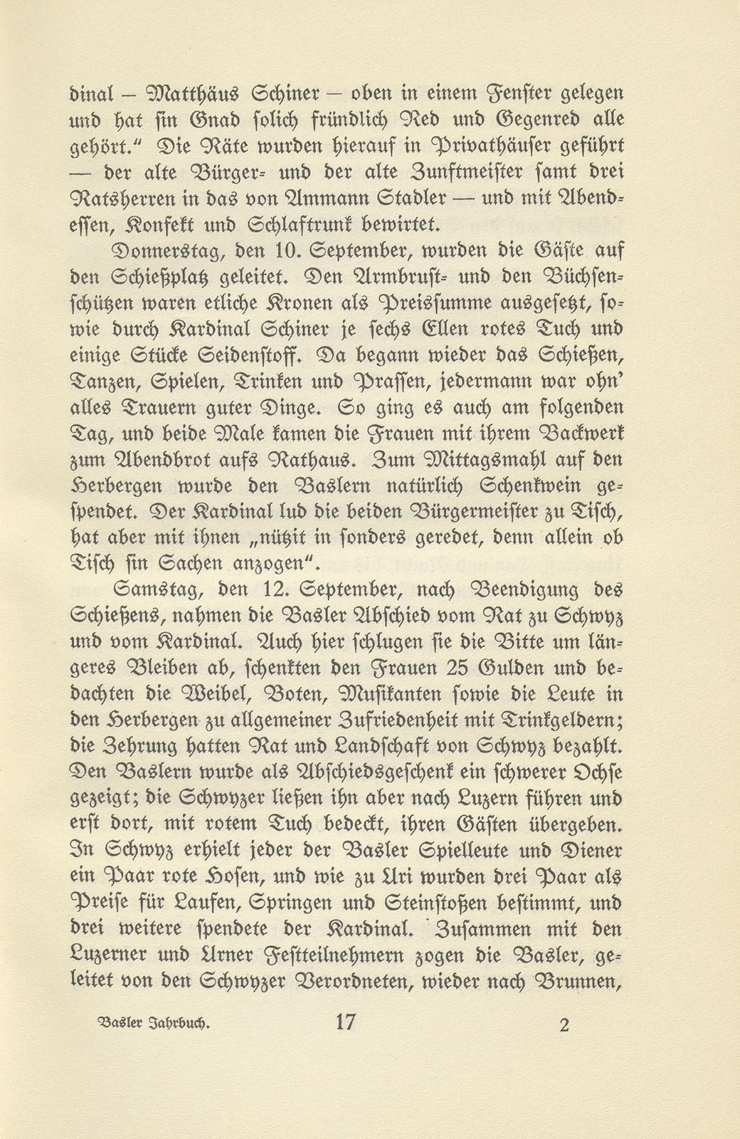 Die Teilnahme der Basler an Kilbe und Schiessen der Urner Anno 1517 – Seite 5