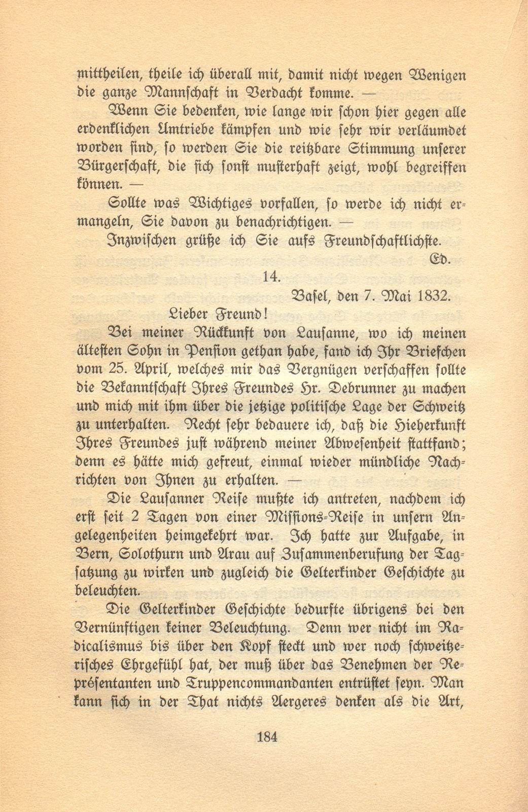 Aus den Briefen eines Baslers vor hundert Jahren [Eduard His-La Roche] – Seite 18