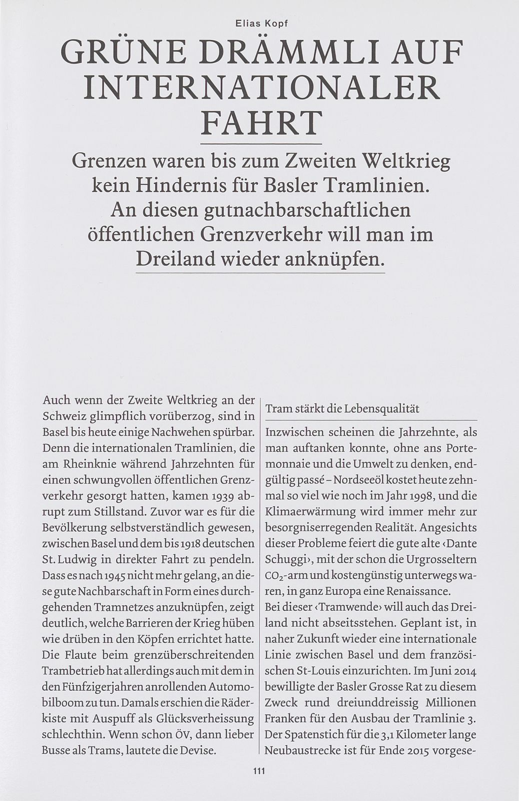 Grüne Drämmli auf internationaler Fahrt – Seite 1