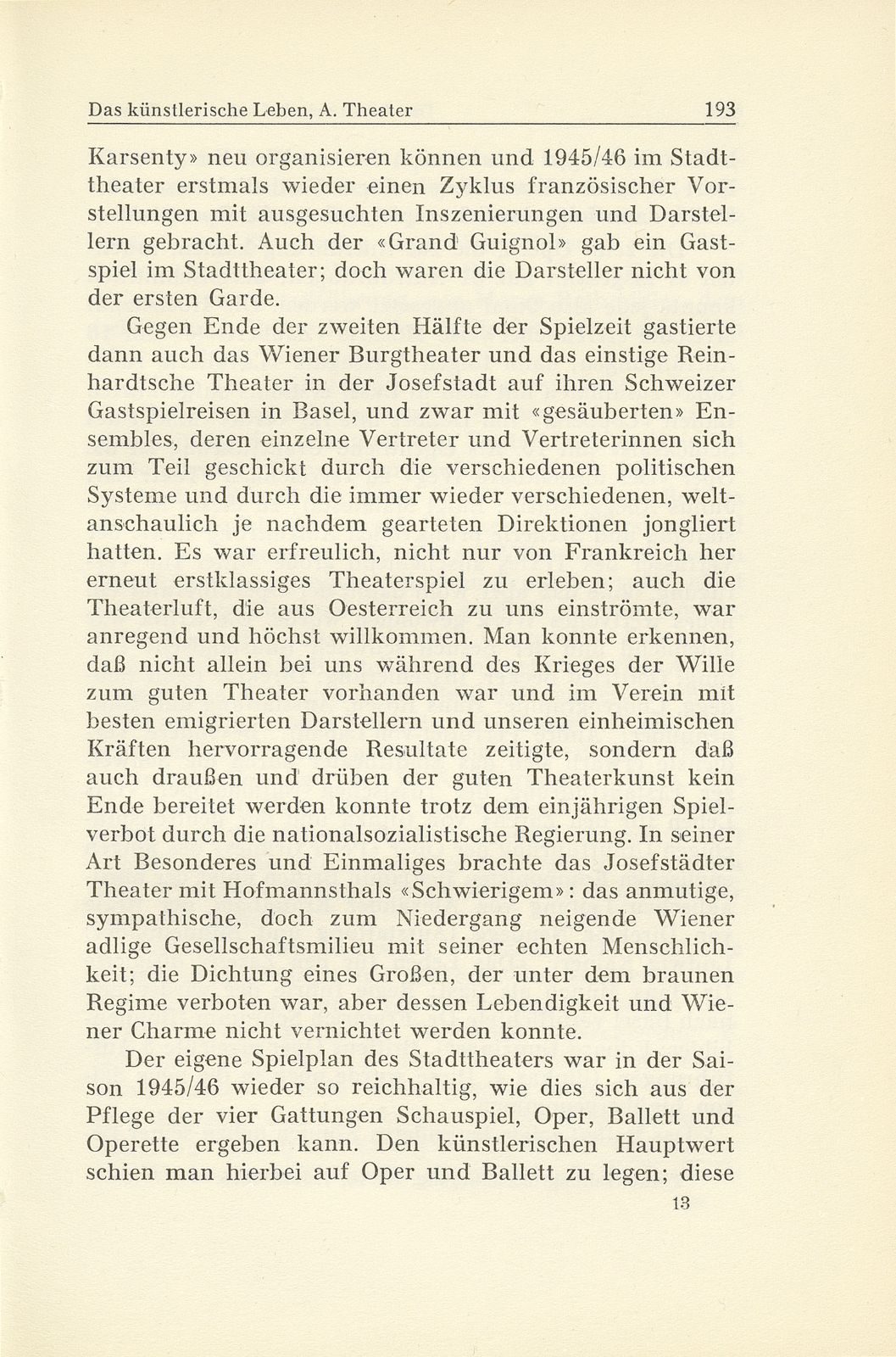 Das künstlerische Leben in Basel vom 1. Oktober 1945 bis 30. September 1946 – Seite 2