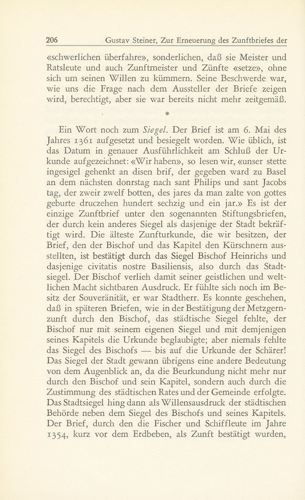 Zur Erneuerung des Zunftbriefes der Schärer, Maler und Sattler nach dem grossen Erdbeben – Seite 7