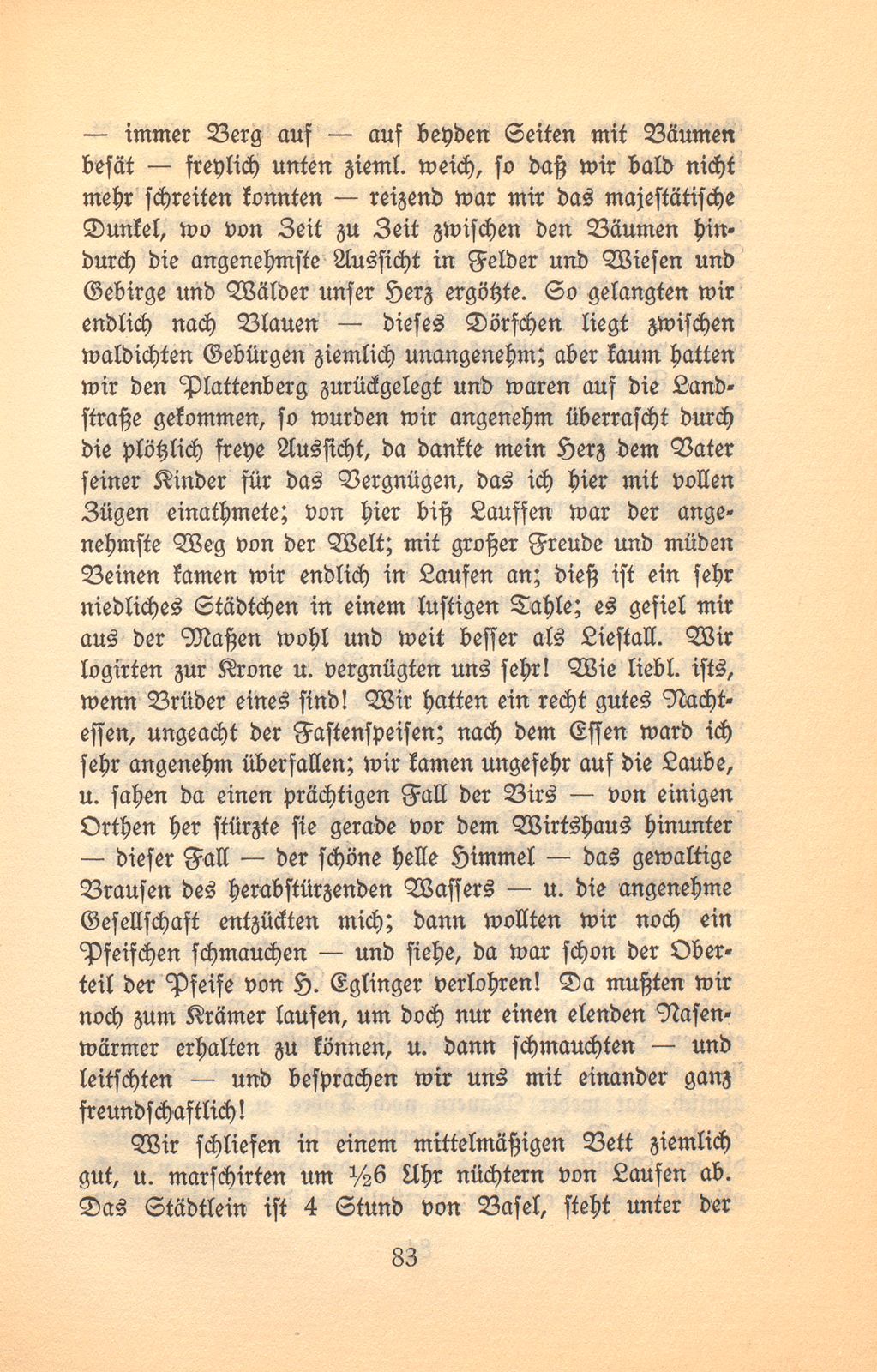 Kleine Reise nach den vaterländischen Eisbergen und durch einen Teil der Schweiz gethan im Julio 1791 [Aufzeichnungen von Daniel Kraus] – Seite 4