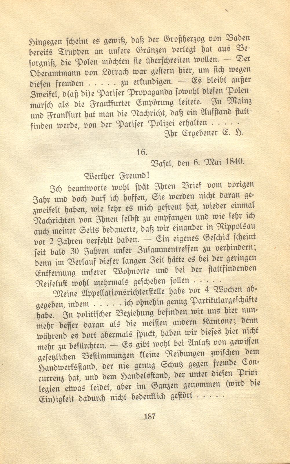 Aus den Briefen eines Baslers vor hundert Jahren [Eduard His-La Roche] – Seite 21