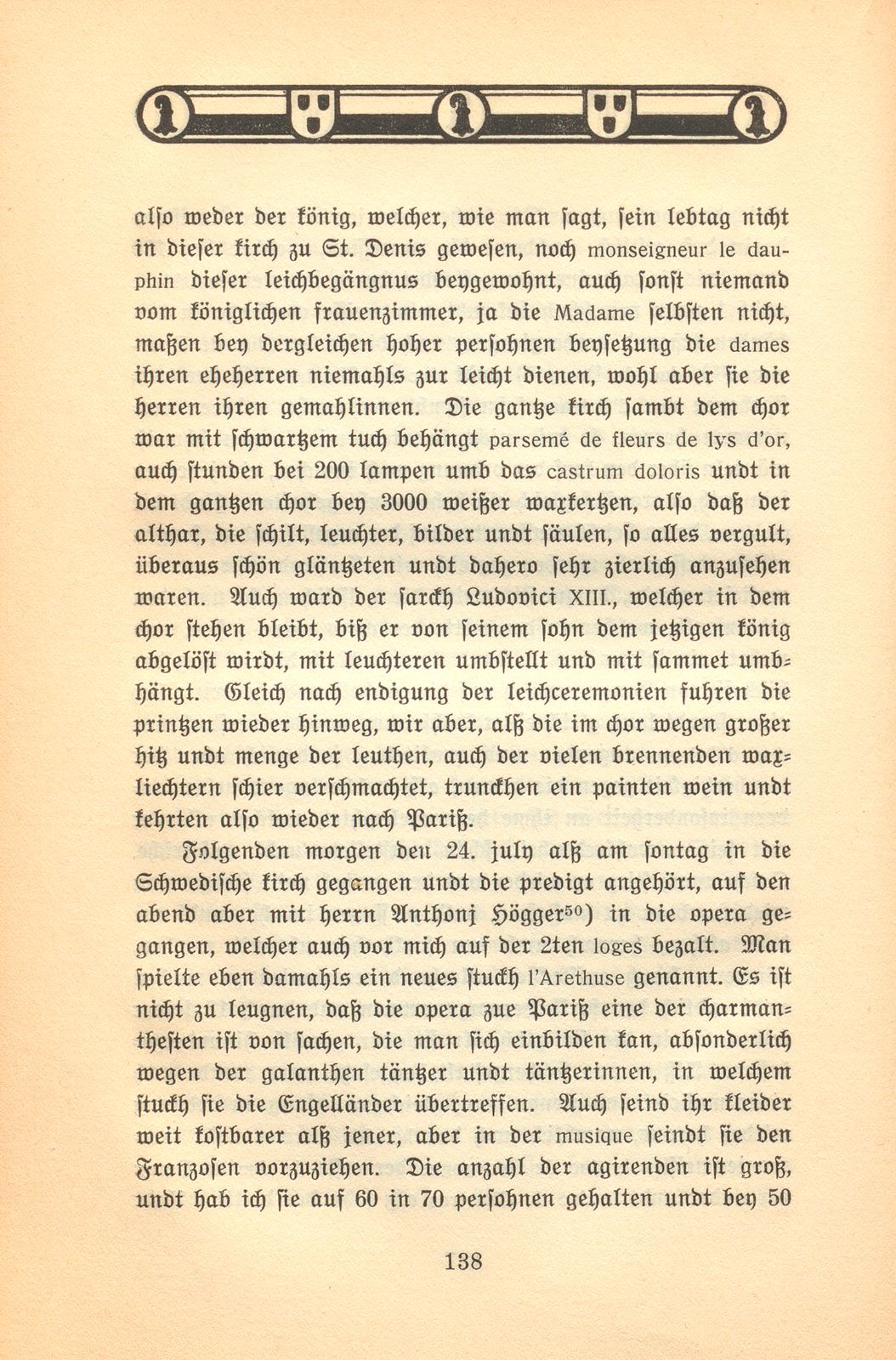 Der Aufenthalt eines Basler Kaufmanns in Paris im Jahre 1701 [Hans Burkhard Respinger] – Seite 20