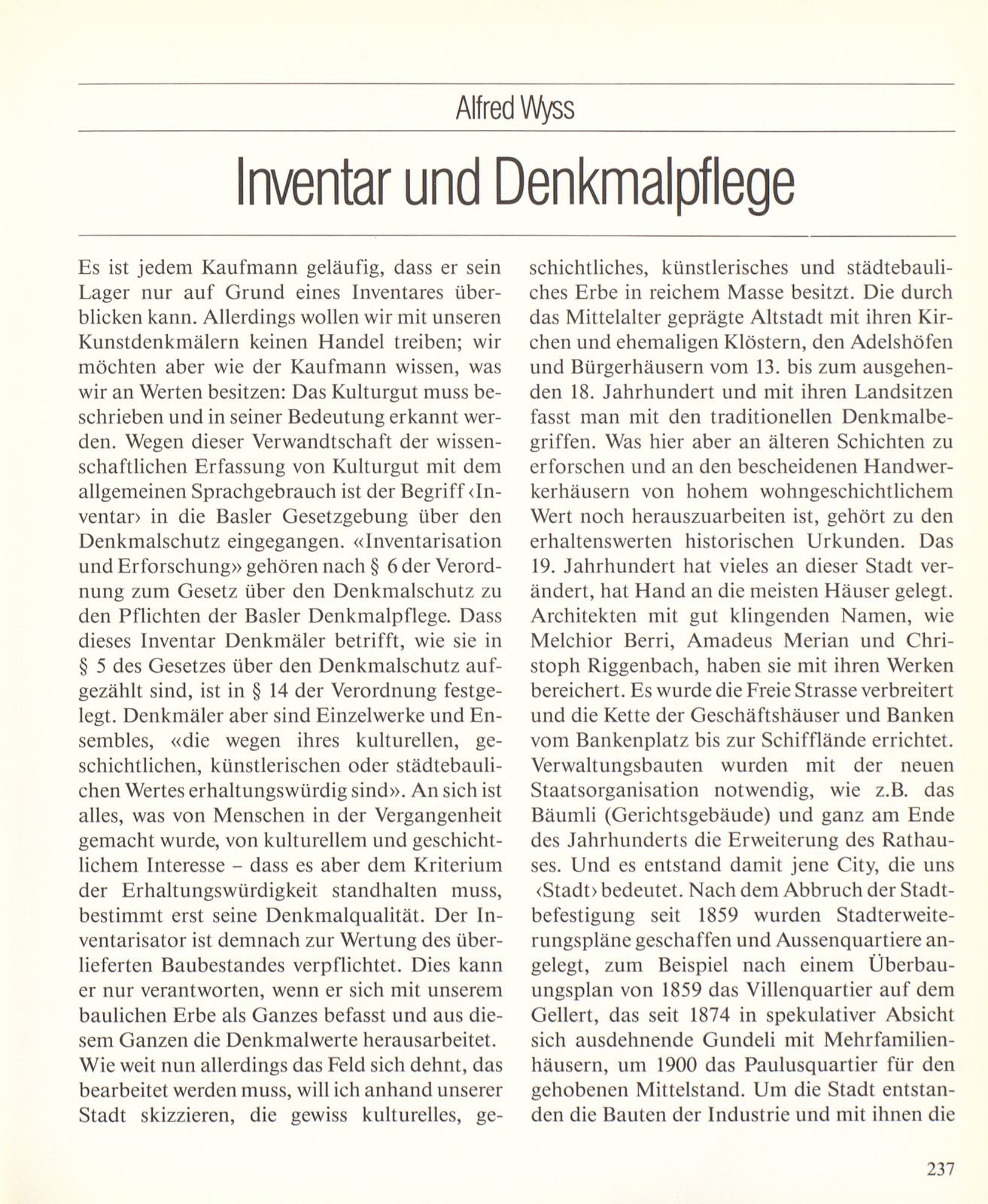 Inventar und Denkmalpflege – Seite 1