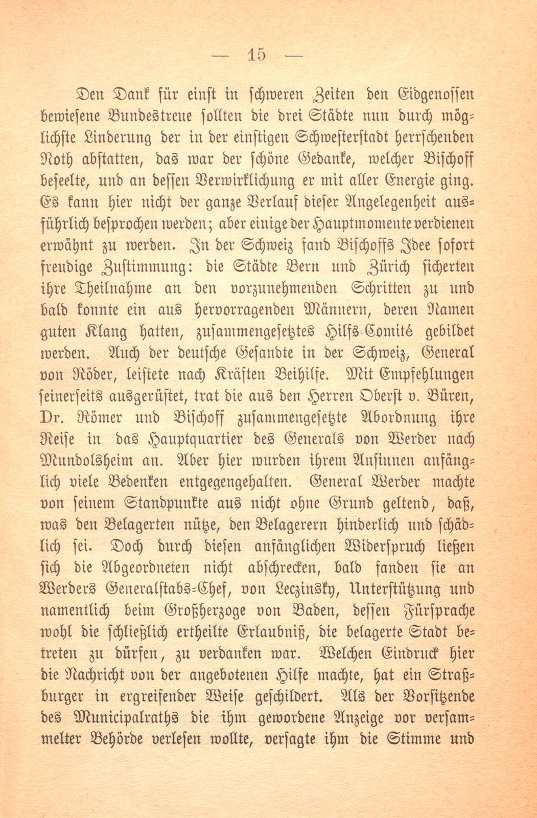 Erinnerungen an Carl Felix Burckhardt und Gottlieb Bischoff, Bürgermeister und Staatsschreiber zu Basel – Seite 15