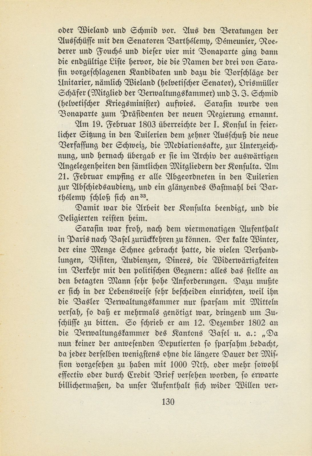 Hans Bernhard Sarasin als Gesandter Basels an der Konsulta in Paris – Seite 24