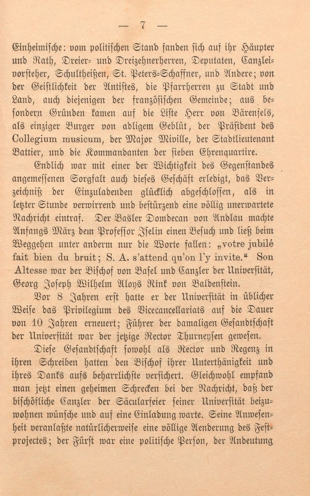 Die dritte Säcularfeier der Universität Basel 1760 – Seite 7