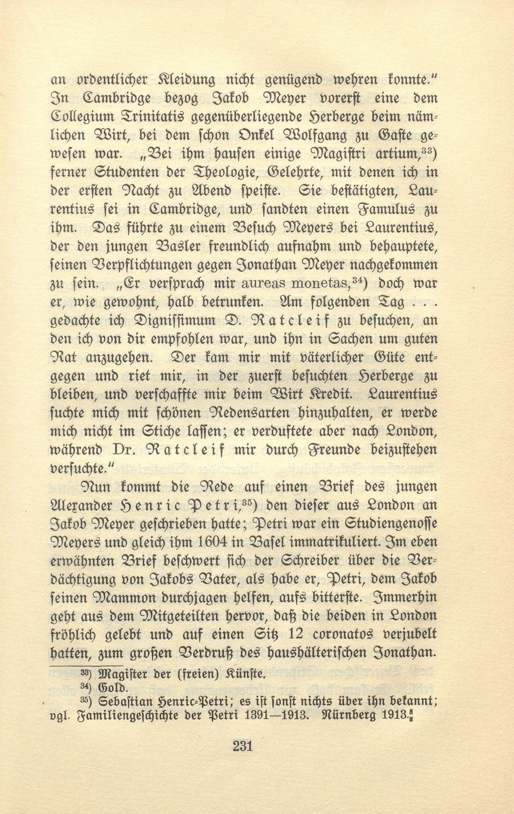 Aus den Wanderjahren eines Basler Studenten des 17. Jahrhunderts [Wolfgang Meyer] – Seite 23