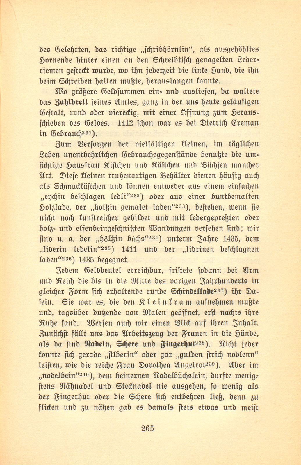 Der Basler Hausrat im Zeitalter der Spätgotik. (An Hand der schriftlichen Überlieferung.) – Seite 25