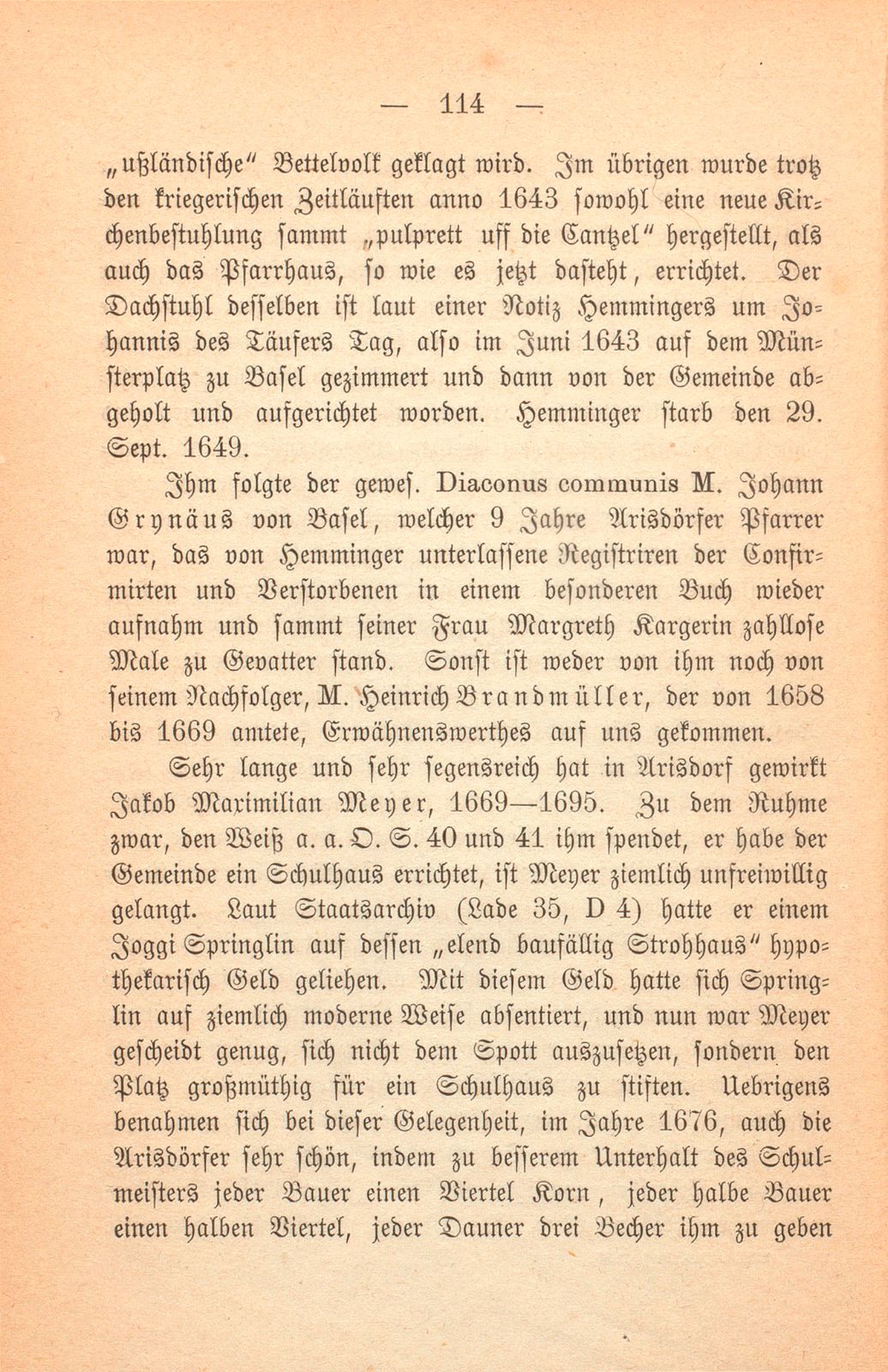 Geschichte der Pfarrei Arisdorf, nach handschriftlichen Quellen dargestellt – Seite 10