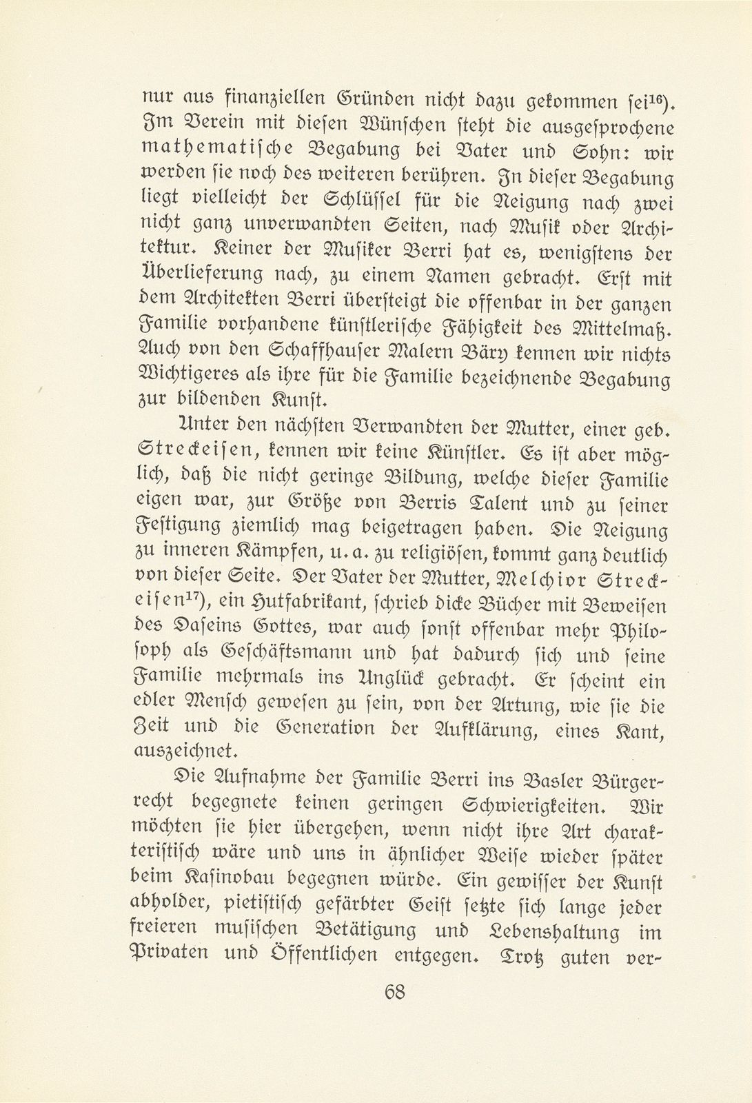 Melchior Berri. (Ein Beitrag zur Kultur des Spätklassizismus in Basel.) – Seite 10