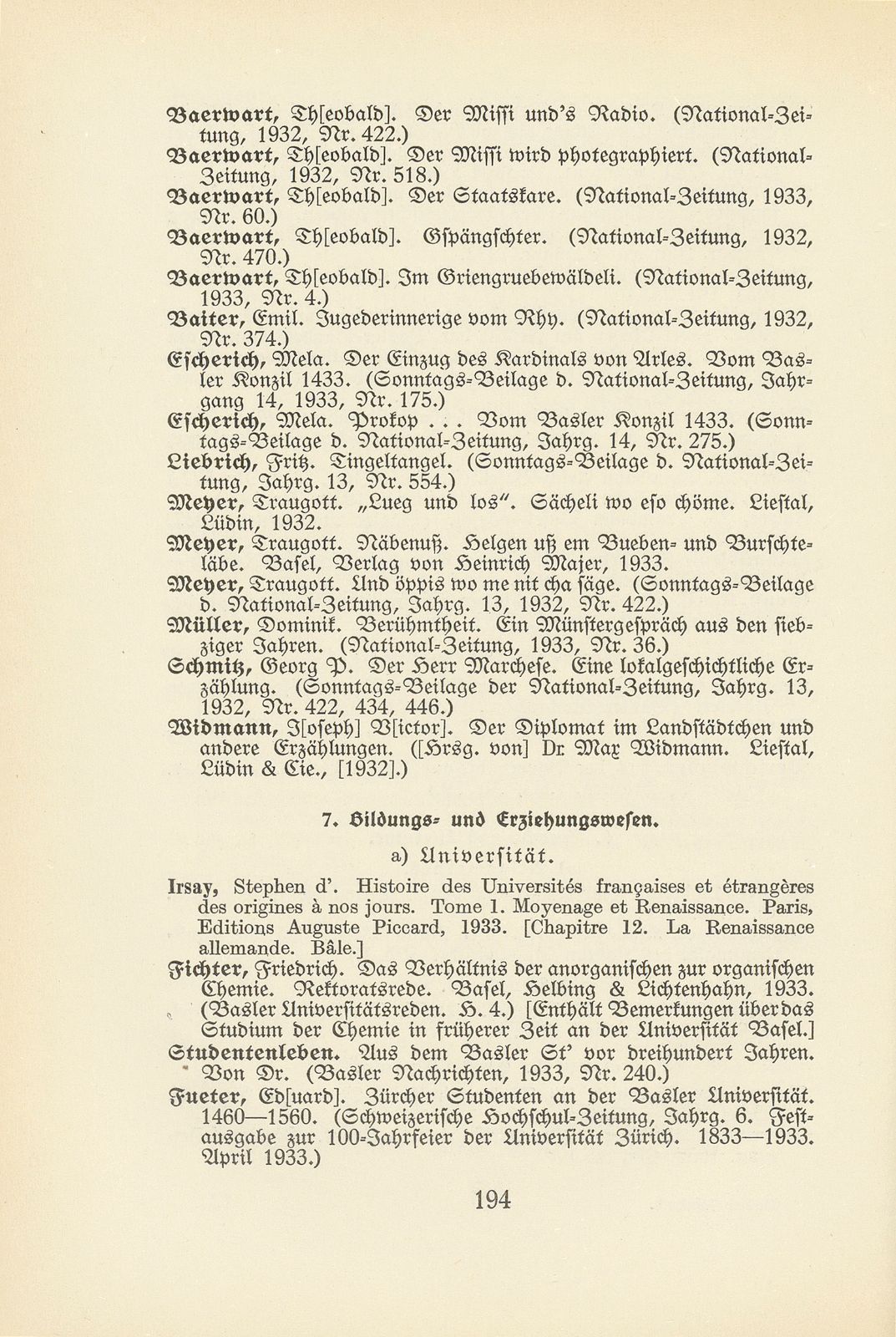 Basler Bibliographie 1933 – Seite 9