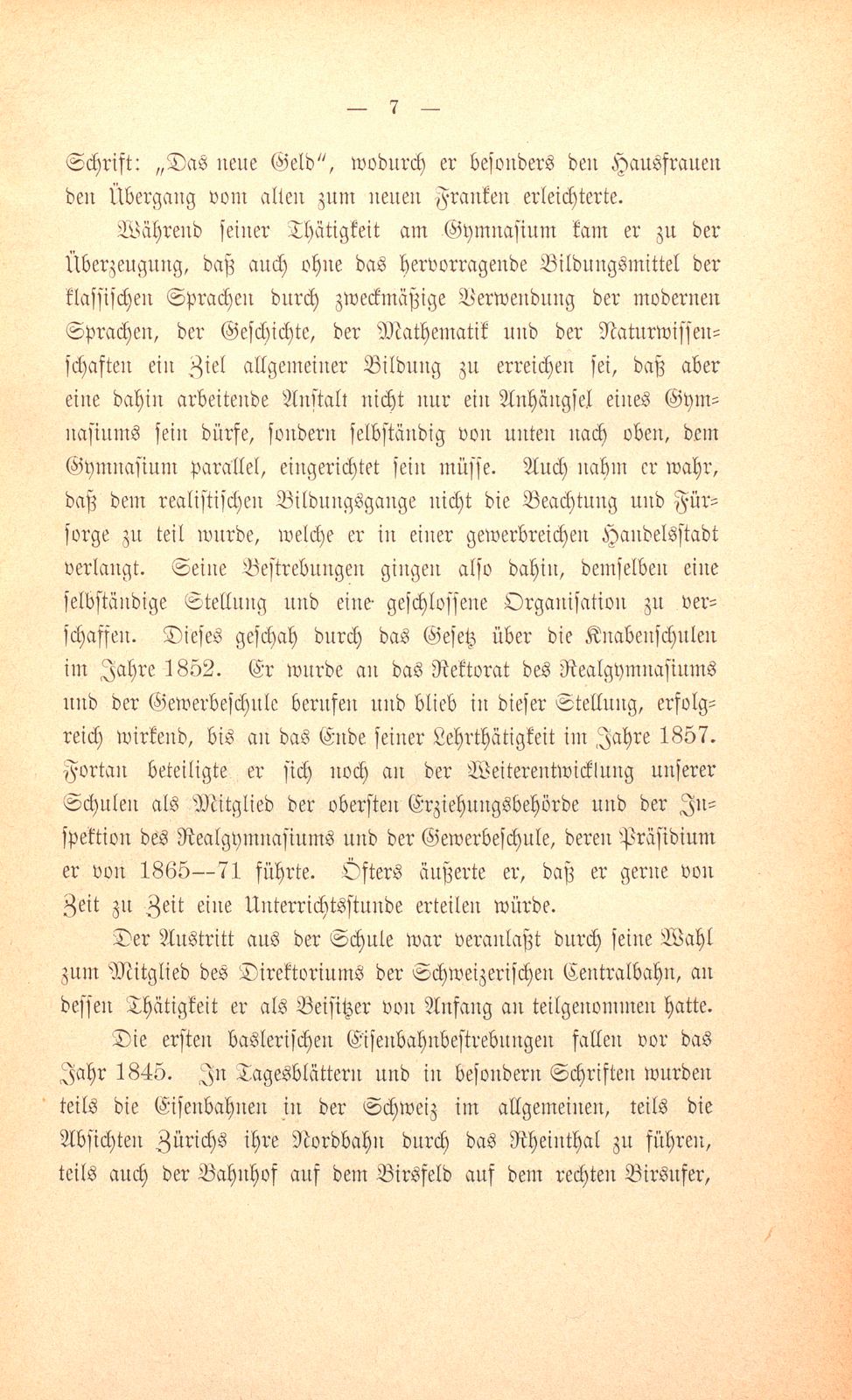 Wilhelm Schmidlin, Dr. phil., Direktor der Schweizerischen Centralbahn – Seite 7