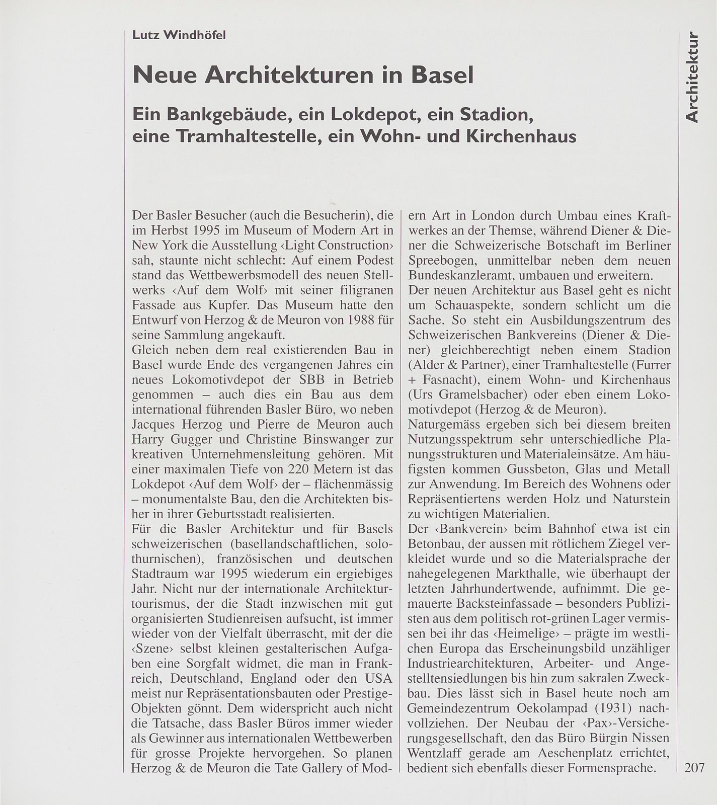 Neue Architekturen in Basel – Seite 1