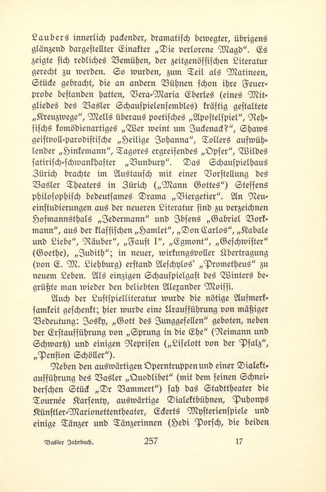 Das künstlerische Leben in Basel vom 1. Oktober 1924 bis 30. September 1925 – Seite 5