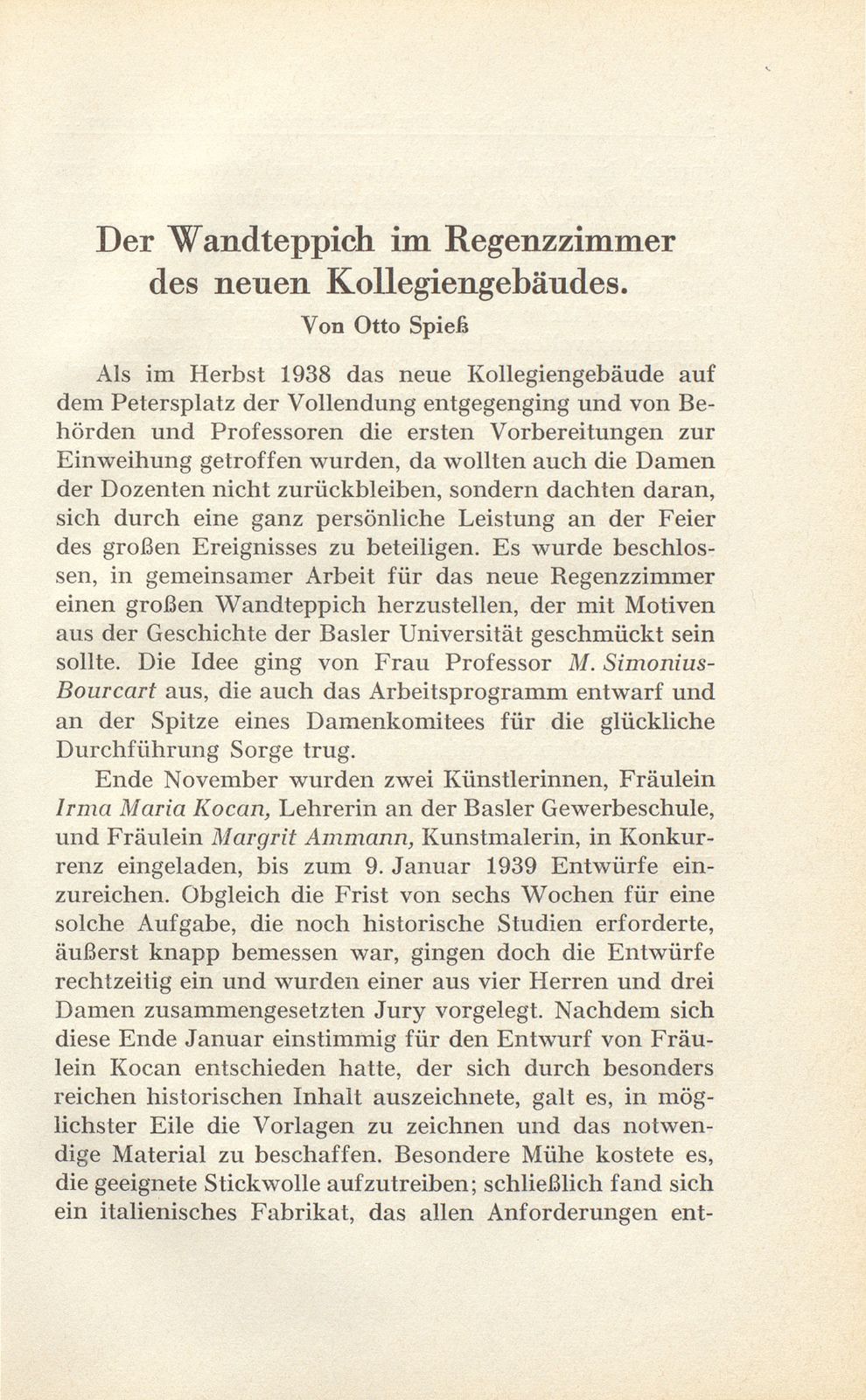 Der Wandteppich im Regenzzimmer des neuen Kollegiengebäudes – Seite 1