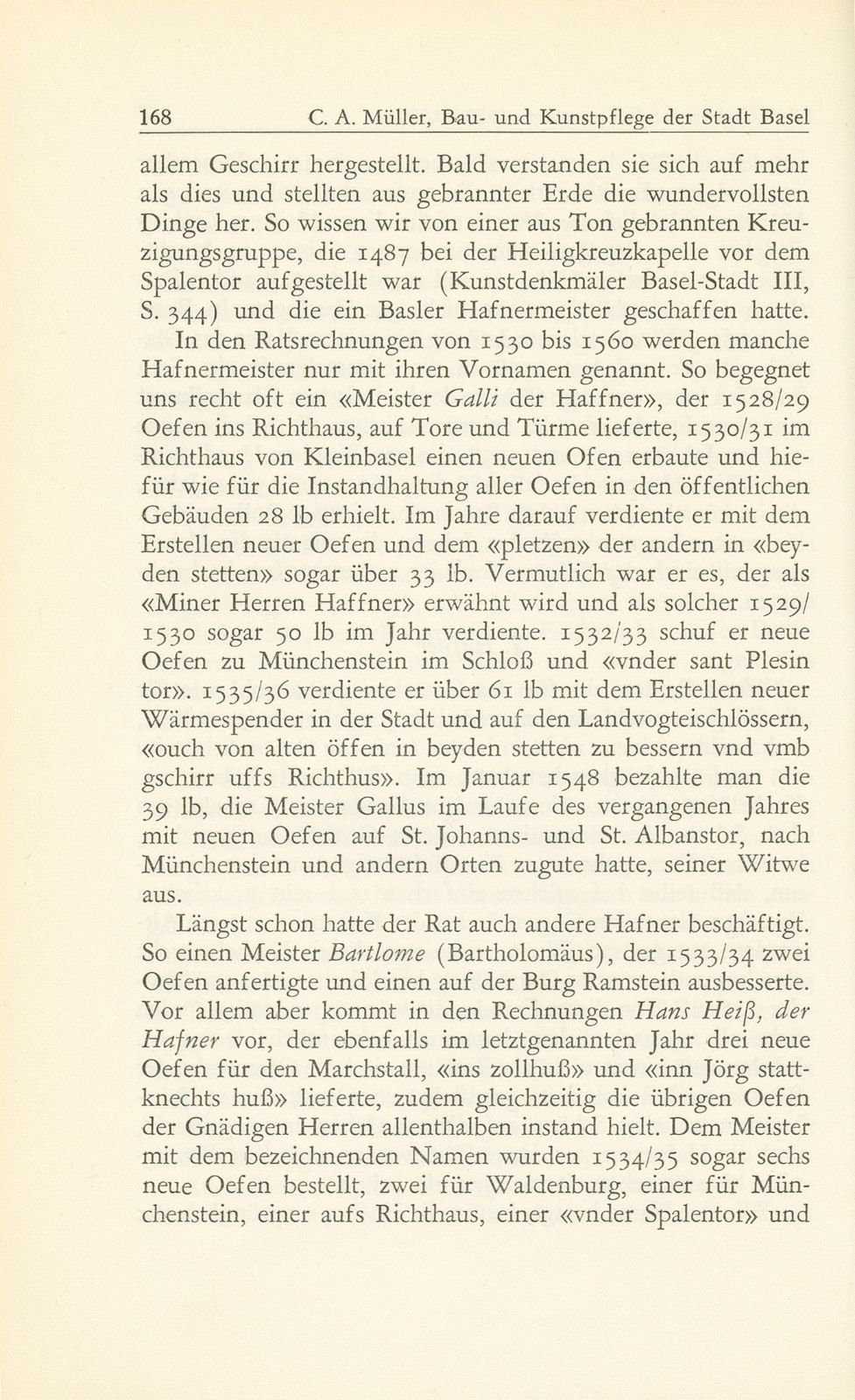 Bau- und Kunstpflege der Stadt Basel im Zeitalter der Reformation, 1529-1560 – Seite 36