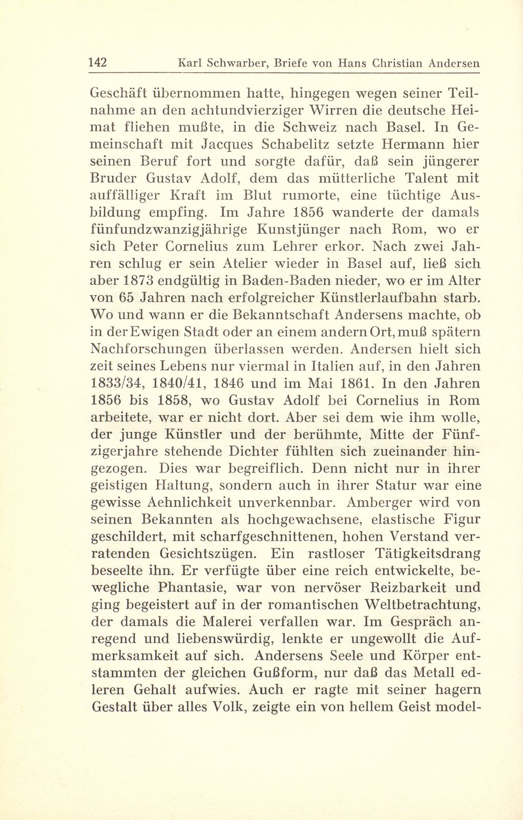 Briefe des Märchendichters Hans Christian Andersen an den Basler Kunstmaler Gustav Adolf Amberger – Seite 3