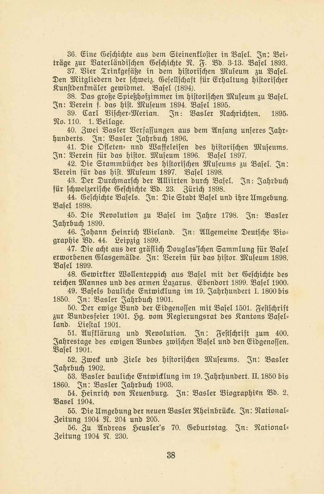 Albert Burckhardt-Finsler 18. November 1854 – 2. August 1911 – Seite 38